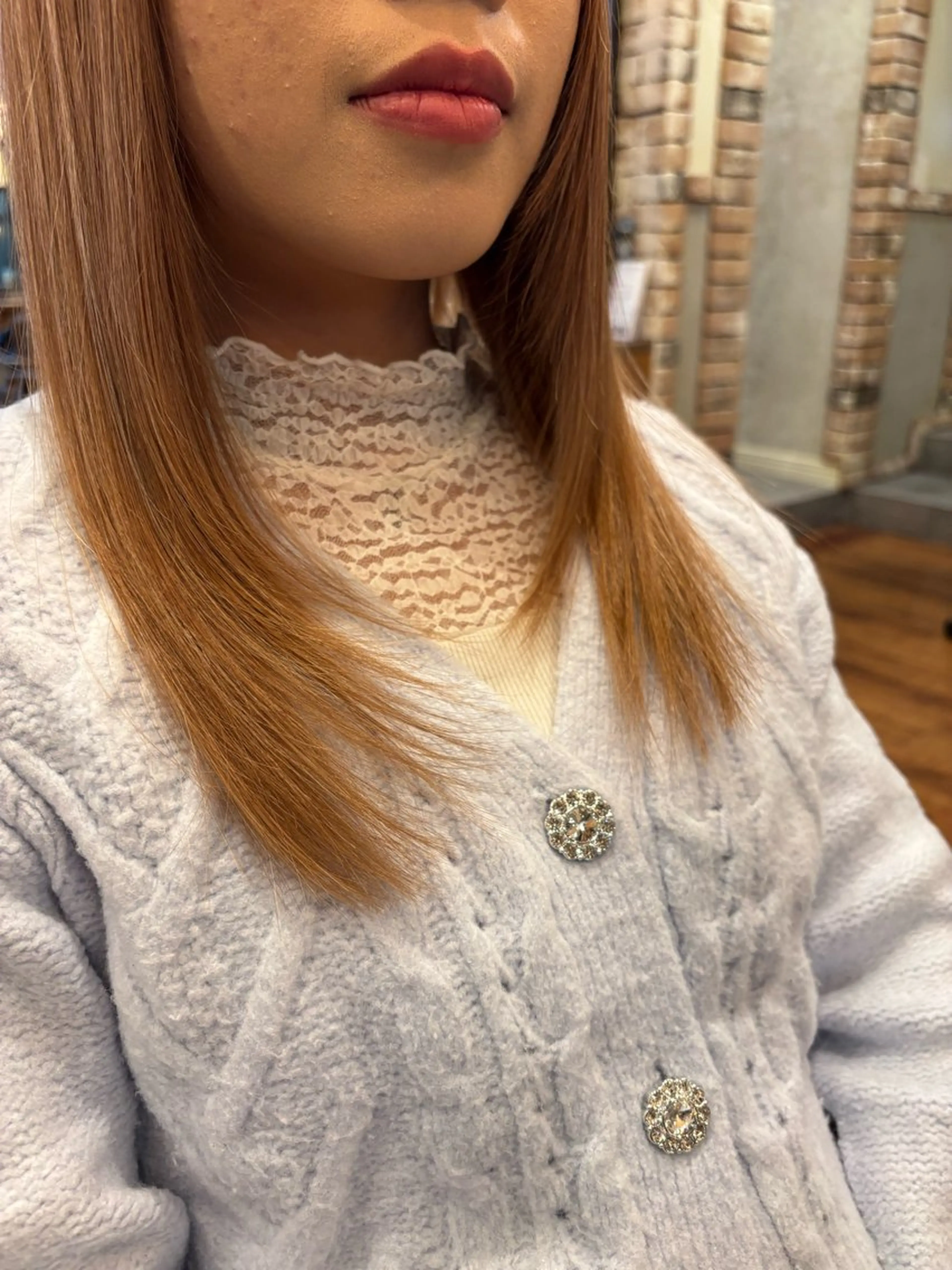 ミディアム 顔まわりレイヤー 顔周りカット レイヤーカット 髪質改善/透明感艶 カラー/💎まな💎のヘアスタイル