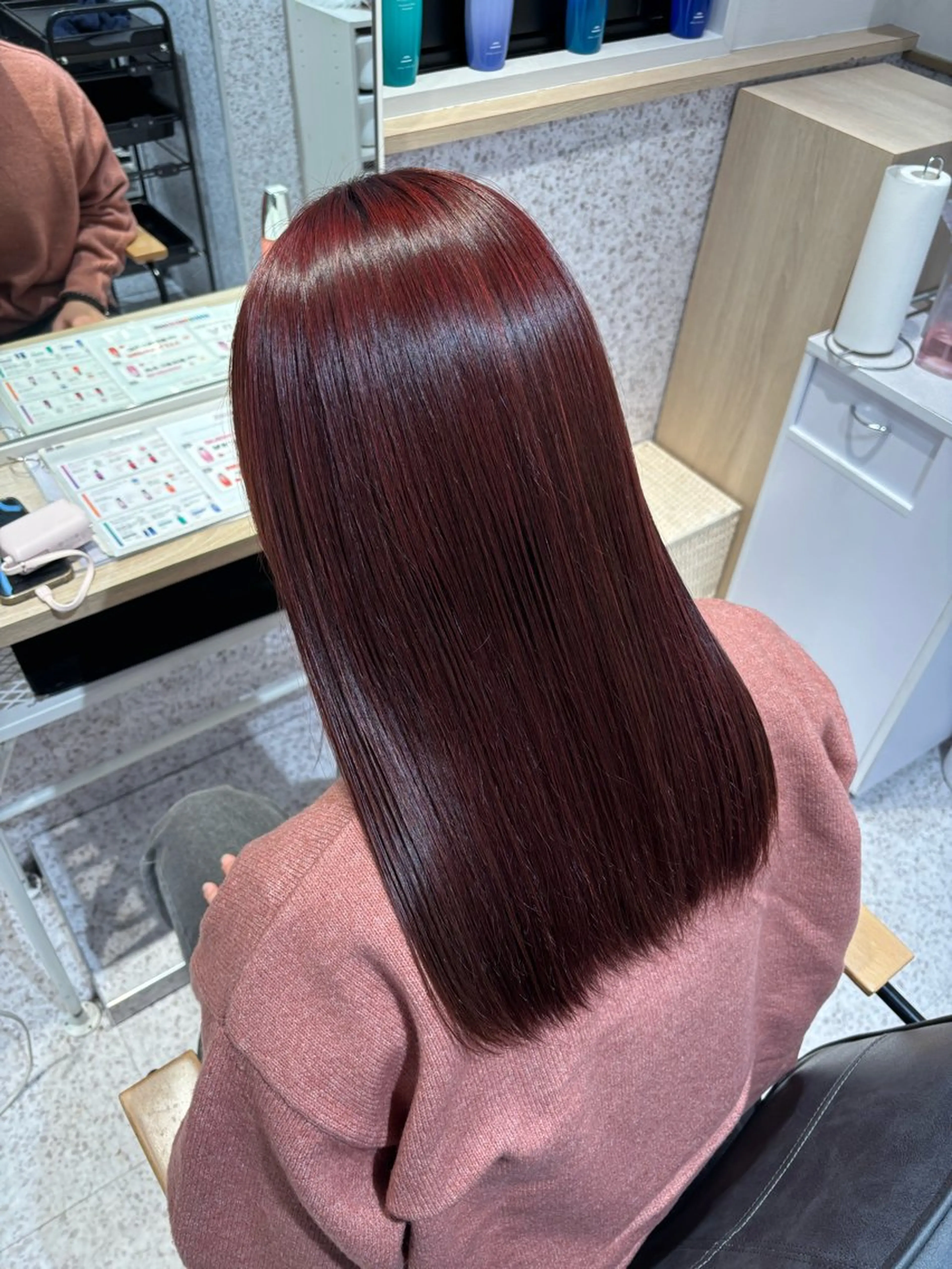 ミディアム カラー ミディアムパーマ ダブルカラー イヤリングカラー ハイライトカラー ハイトーンカラー ヘアカラー トリートメント 暖色カラー/ パリジェンヌ💟みくのヘアスタイル