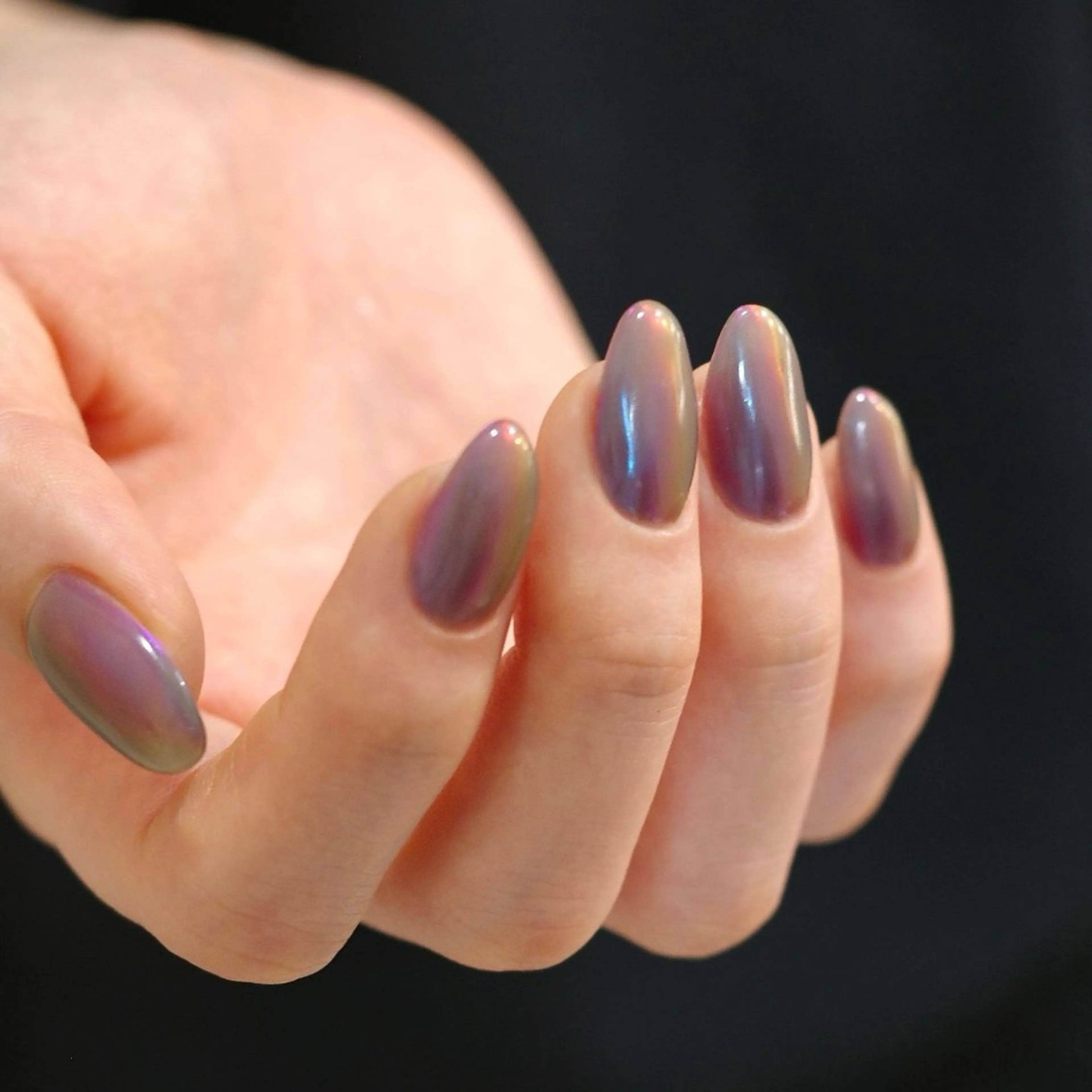 ネイル ブルー ジェルネイル グリーン ミラーネイル ワンカラーネイル ハンドネイル pointillé .ayaのネイルデザイン