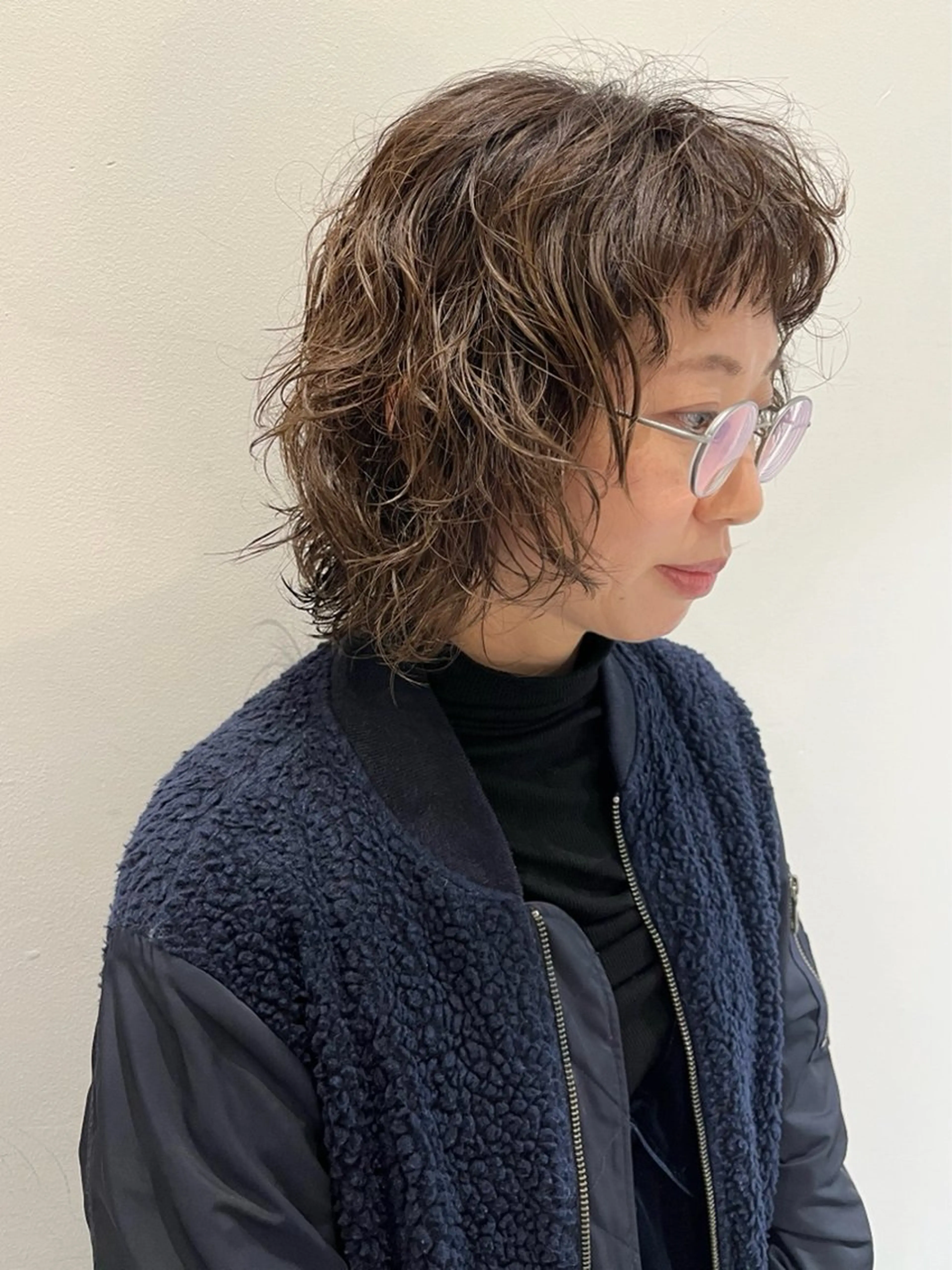 ミディアム カラー パーマ ニュアンスヘア☆樋口 希世☆のヘアスタイル