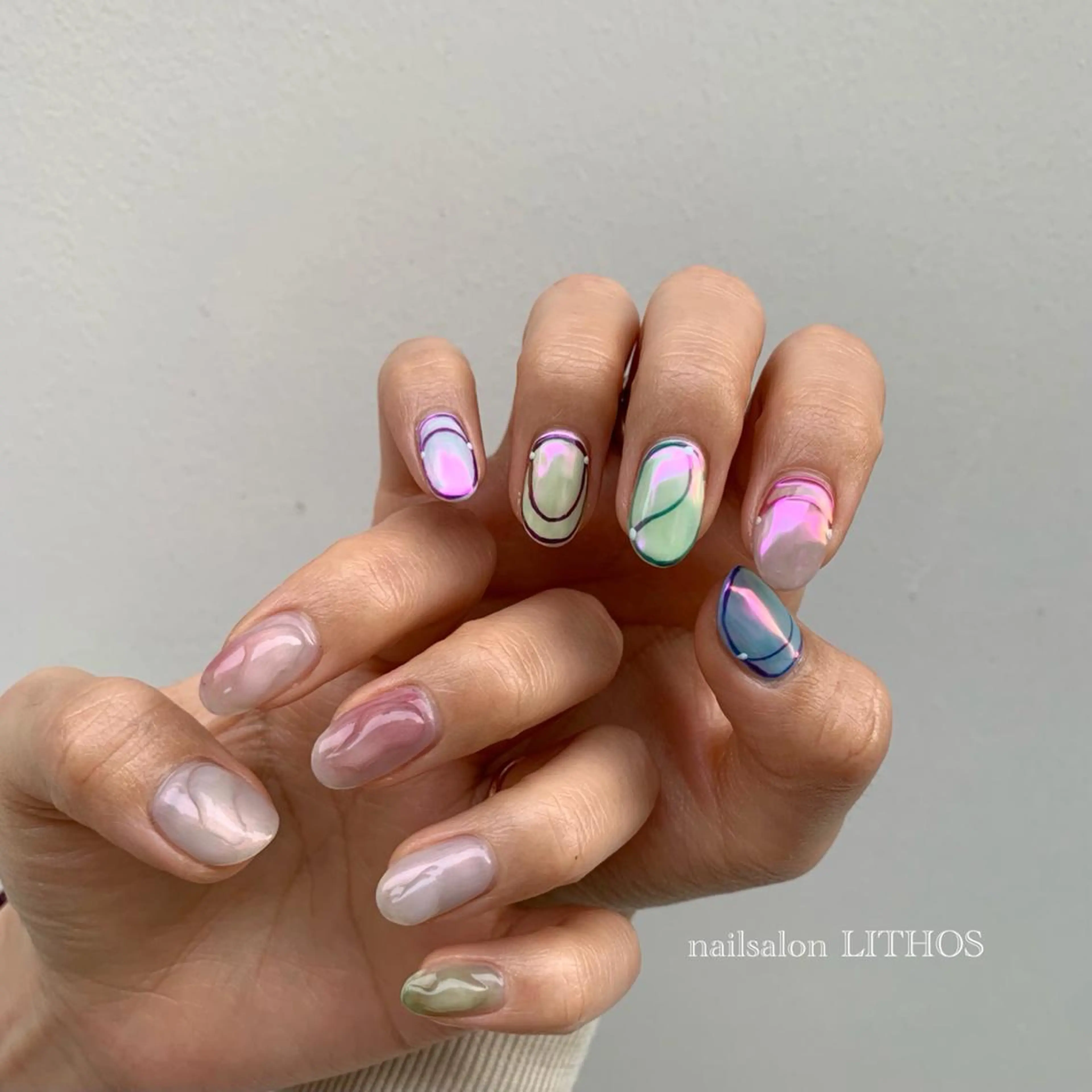 ネイル オーロラネイル nailsalon Lithos所属・nailsalon Recontreのネイルデザイン