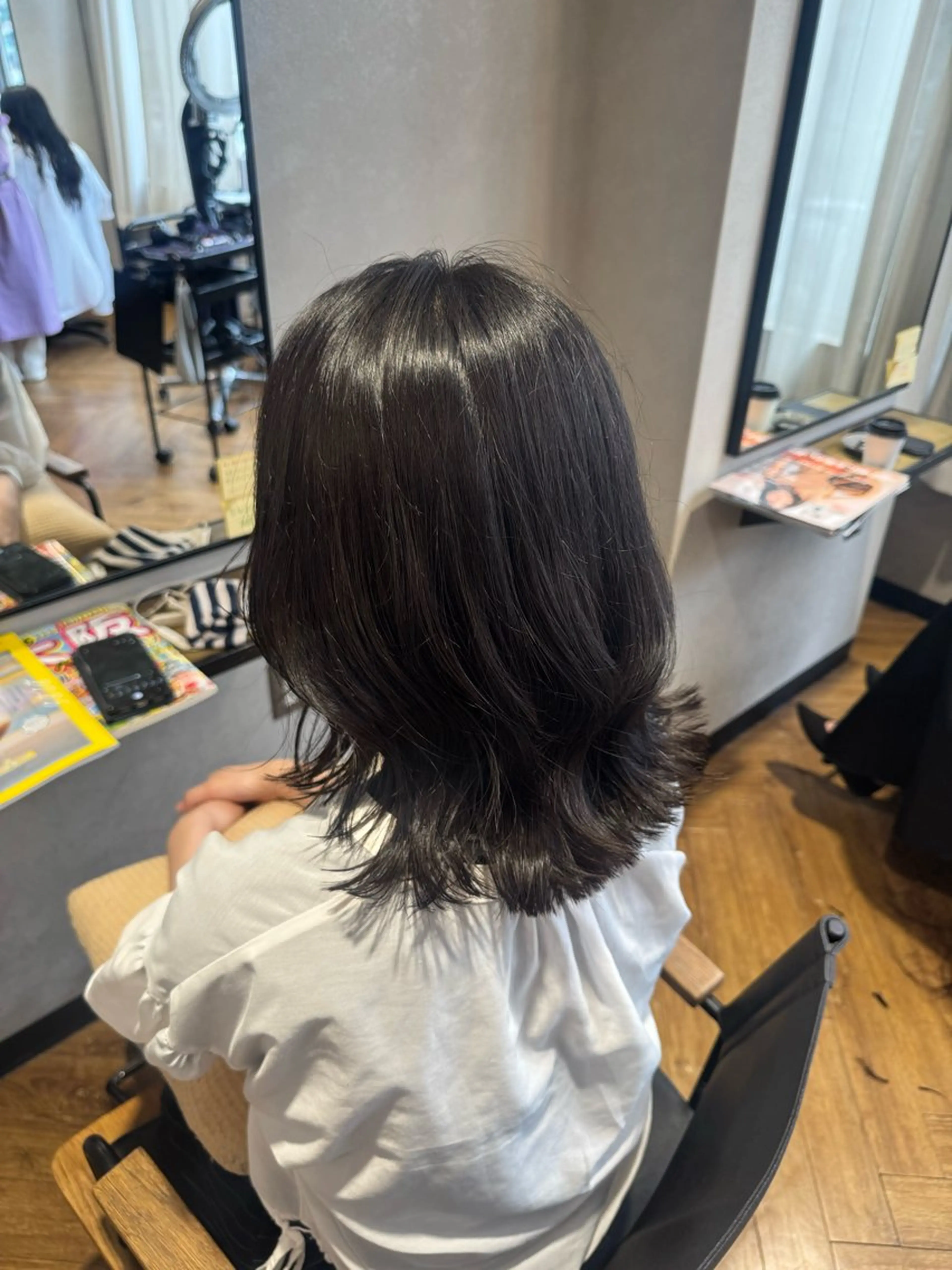 ミディアム カット ヘアカラー 愛　莉/大阪美容室 /ケア・艶カラーのヘアスタイル