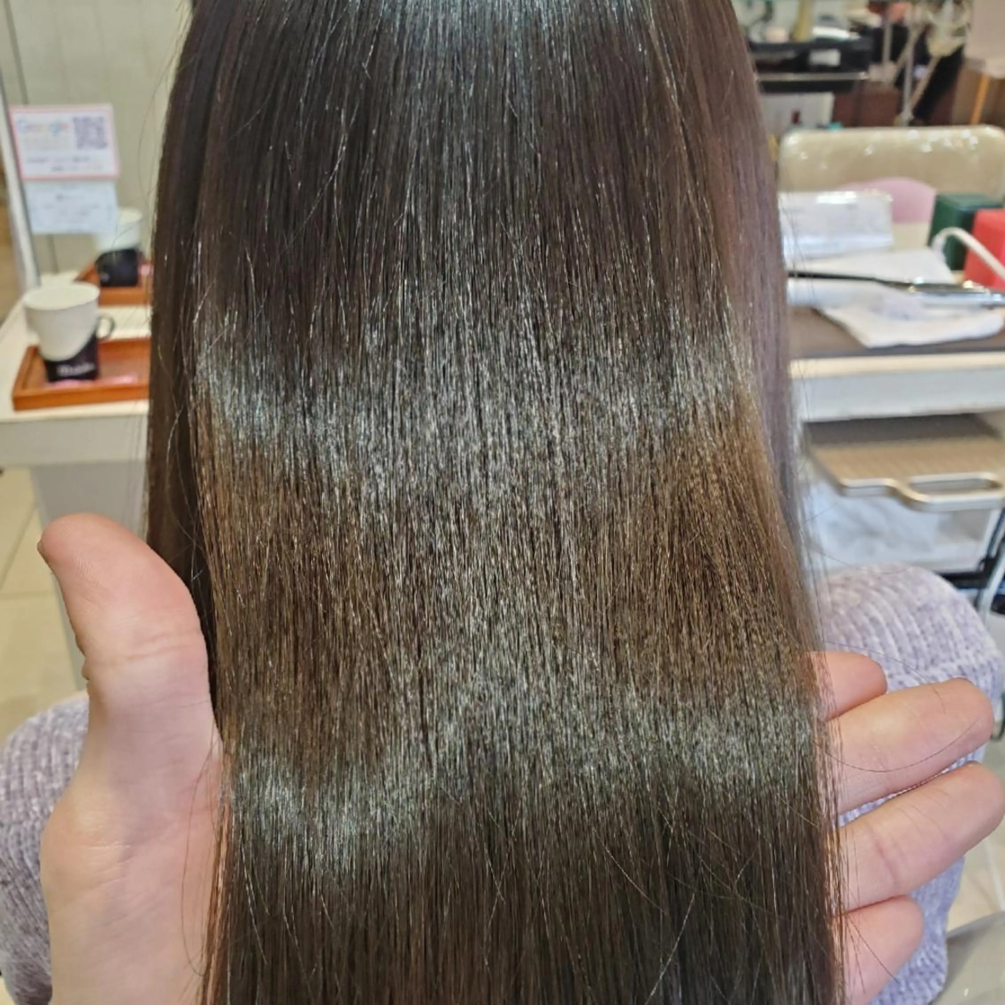 ロング 縮毛矯正 韓国レイヤー／髪質 改善カラー/れんのヘアスタイル