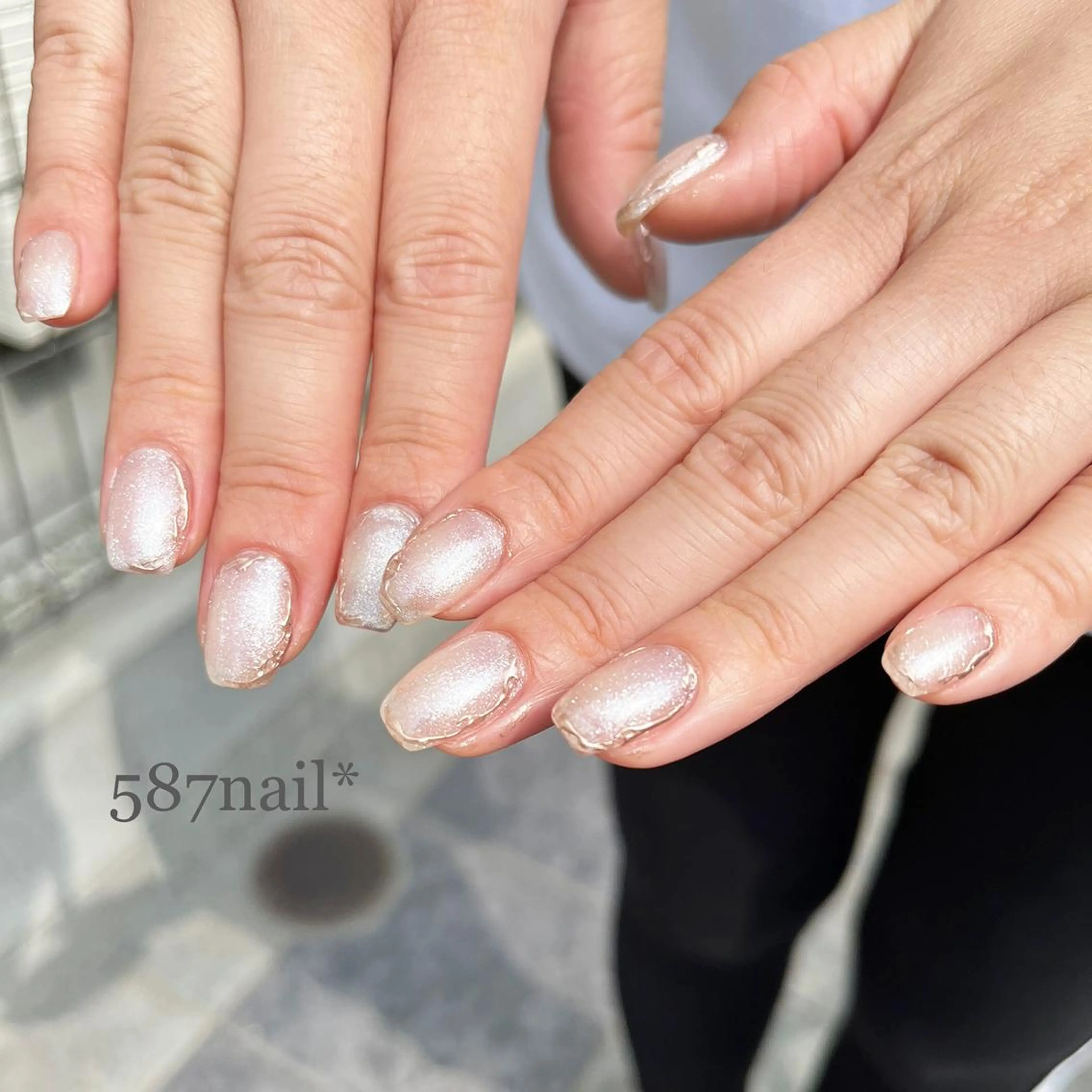 ネイル アートネイル ラメ(グリッター) ミラーネイル 587nail *のネイルデザイン