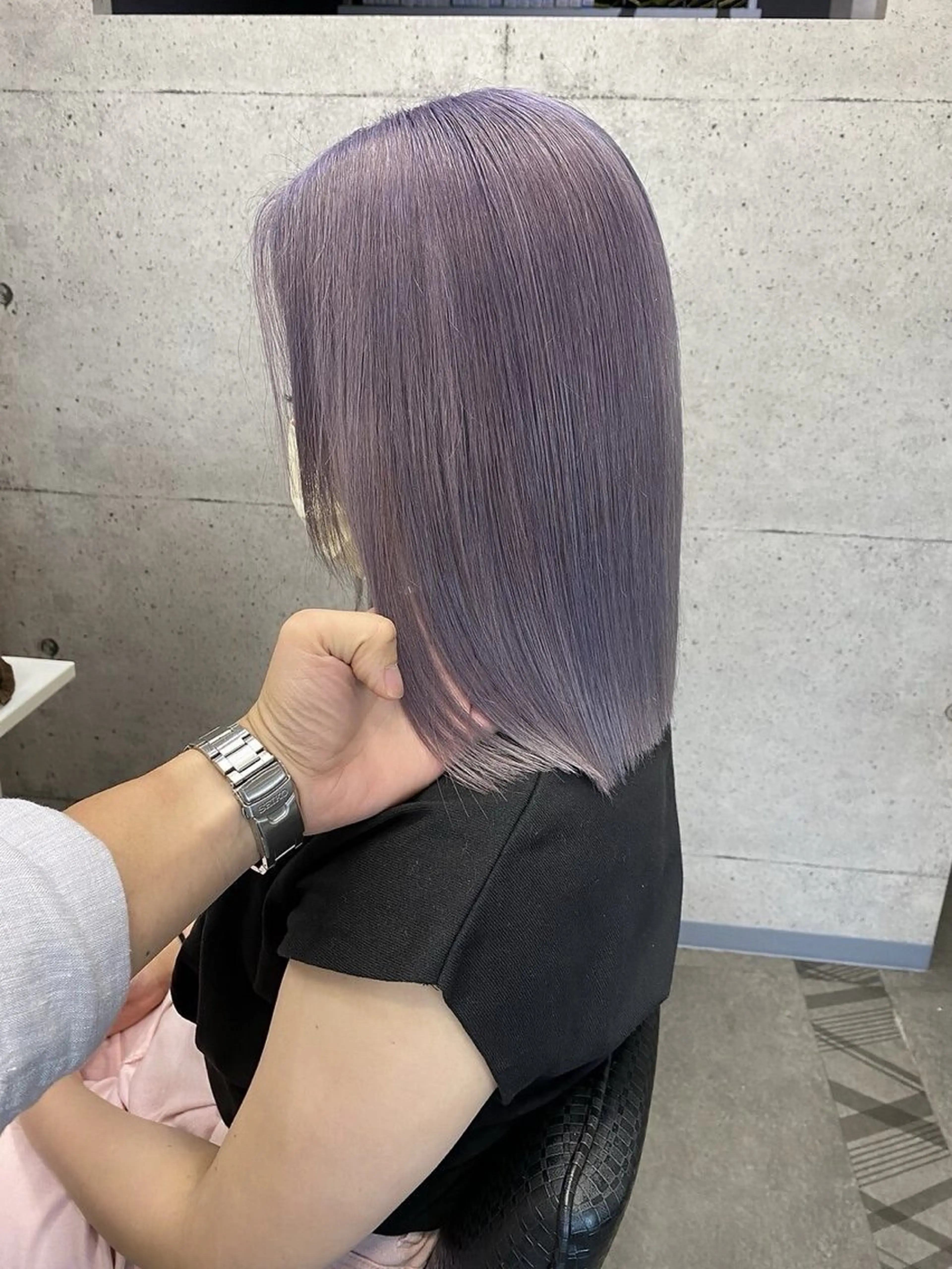 セミロング ショートボブ ボブ 顔周りカット ハイライト レイヤーカット SUZU/岡山/矯正 ブリーチ/レイヤーのヘアスタイル
