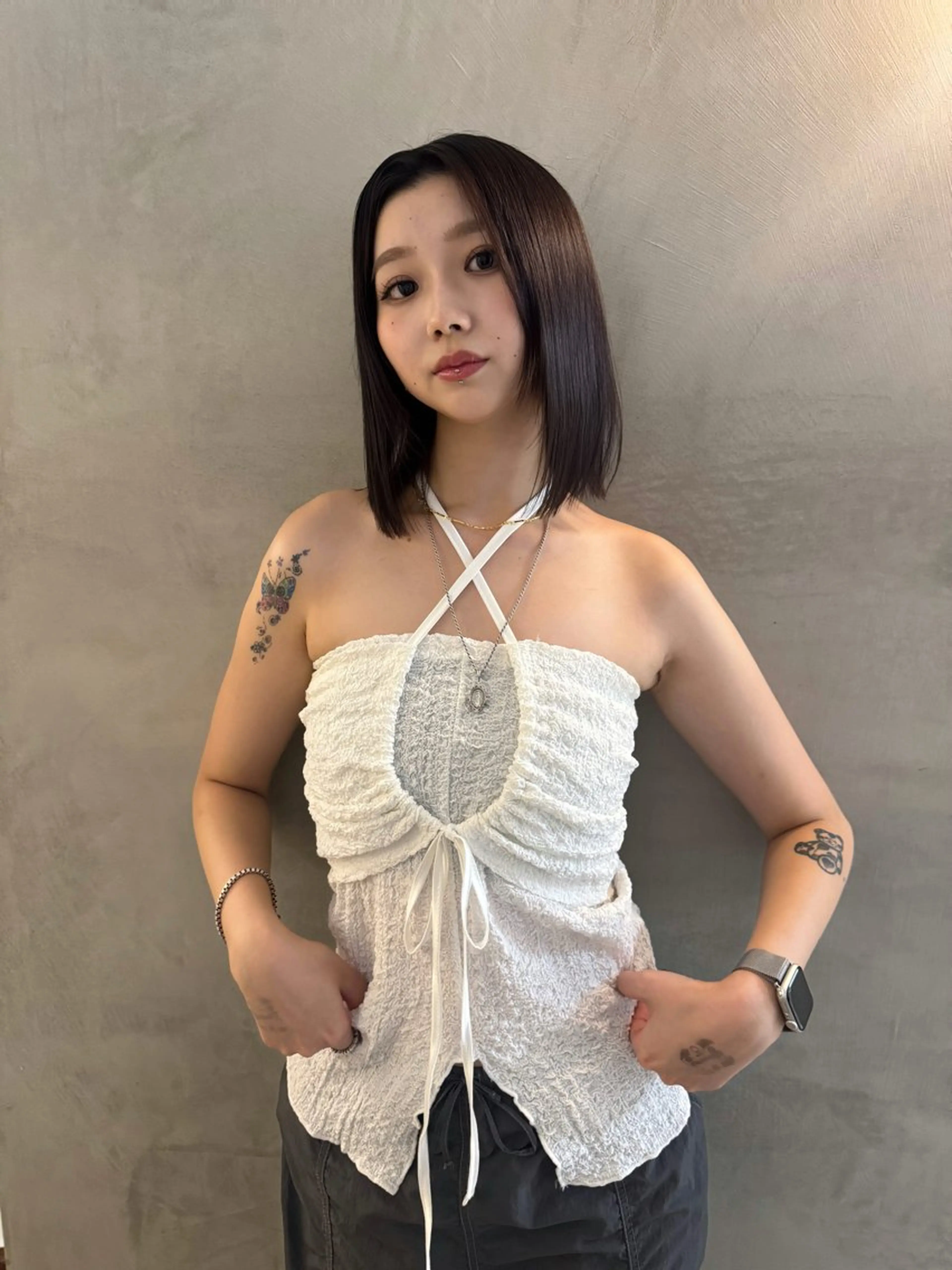 セミロング カラー PELE アネックス梅田茶屋町店所属・PELE ハイトーン RIMUのヘアスタイル