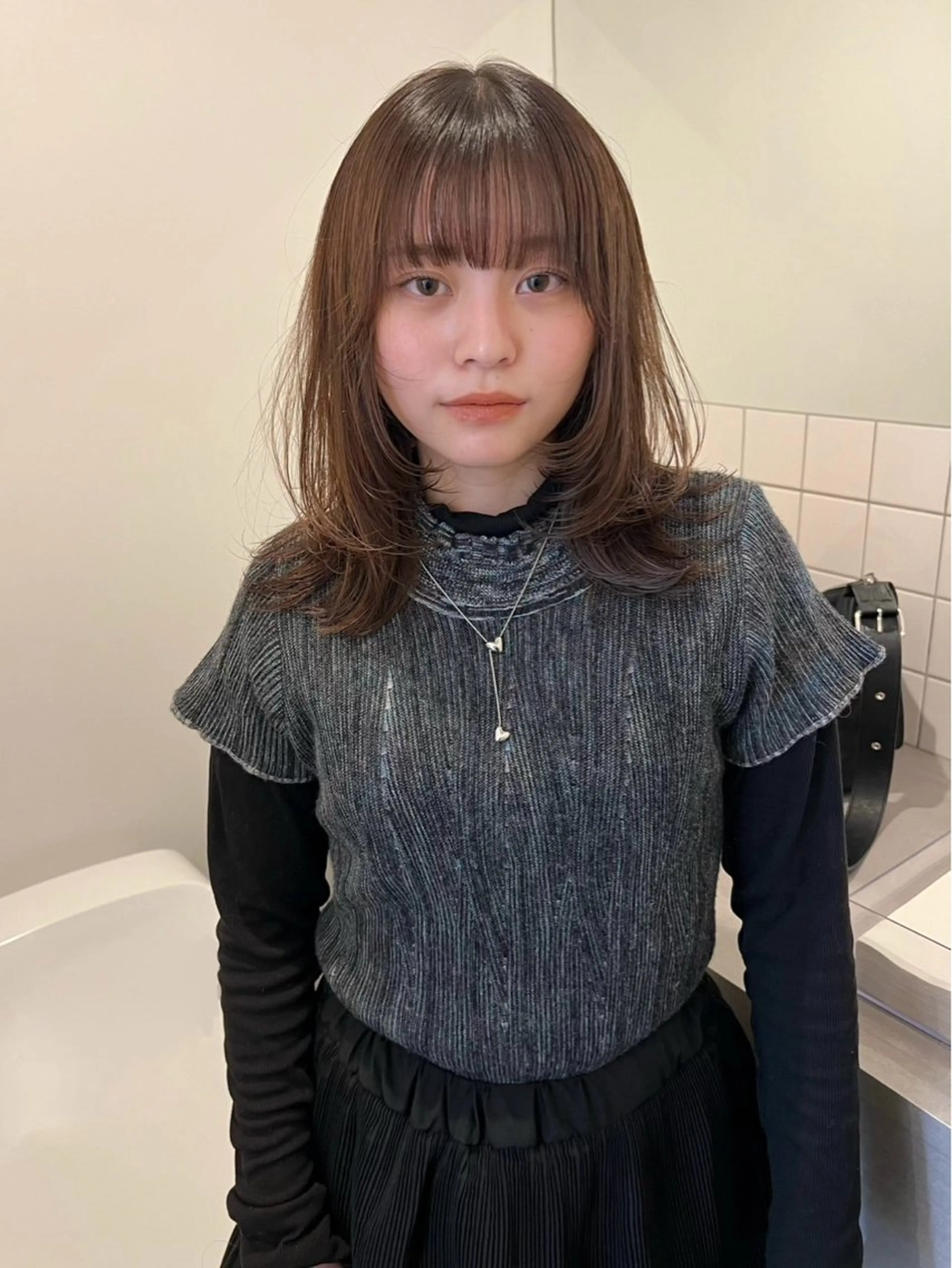 ミディアム runa/パーマ /ブリーチモデルのヘアスタイル