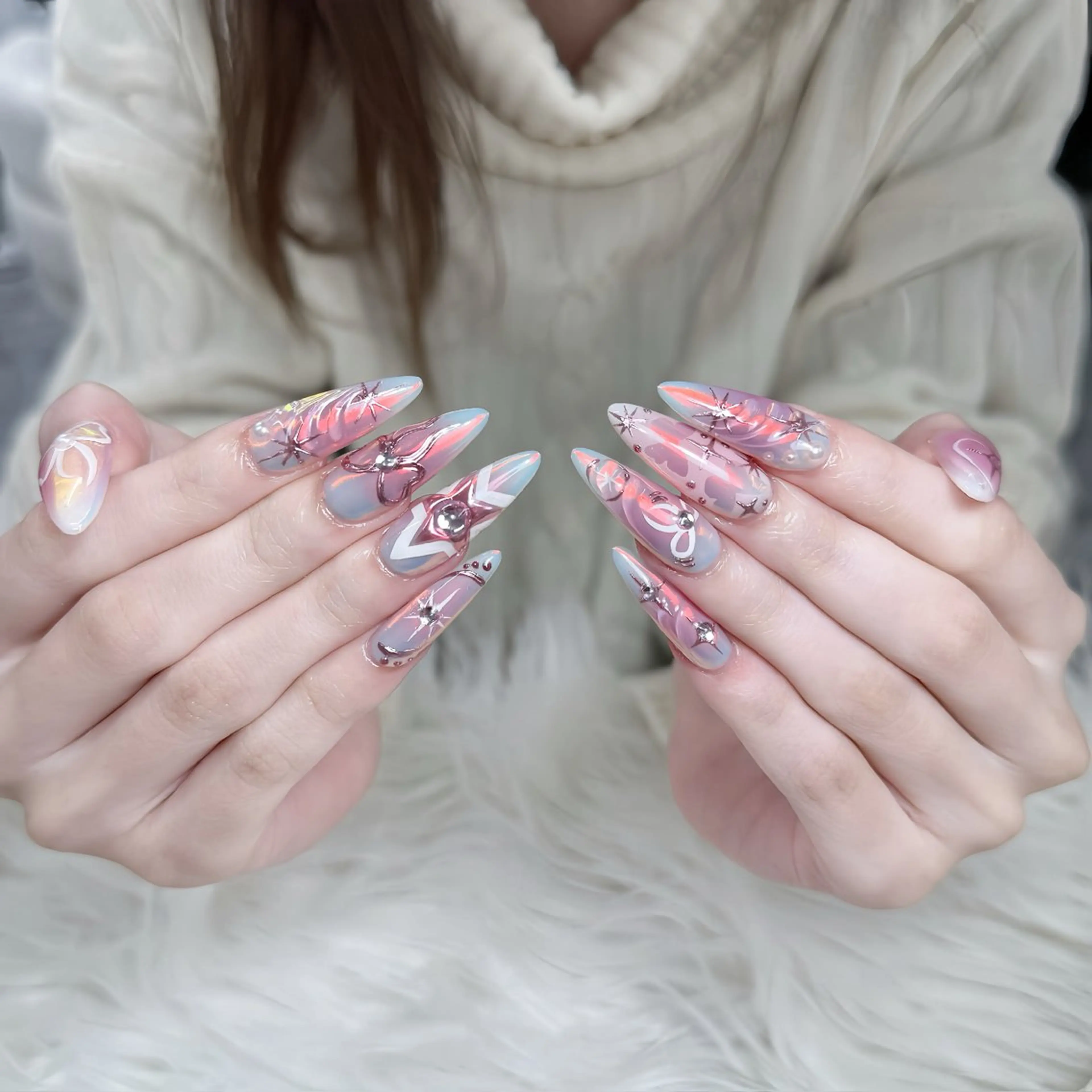 ネイル アートネイル 韓国ネイル ハンドネイル ハンドケア 🌸Hana 🌸のネイルデザイン