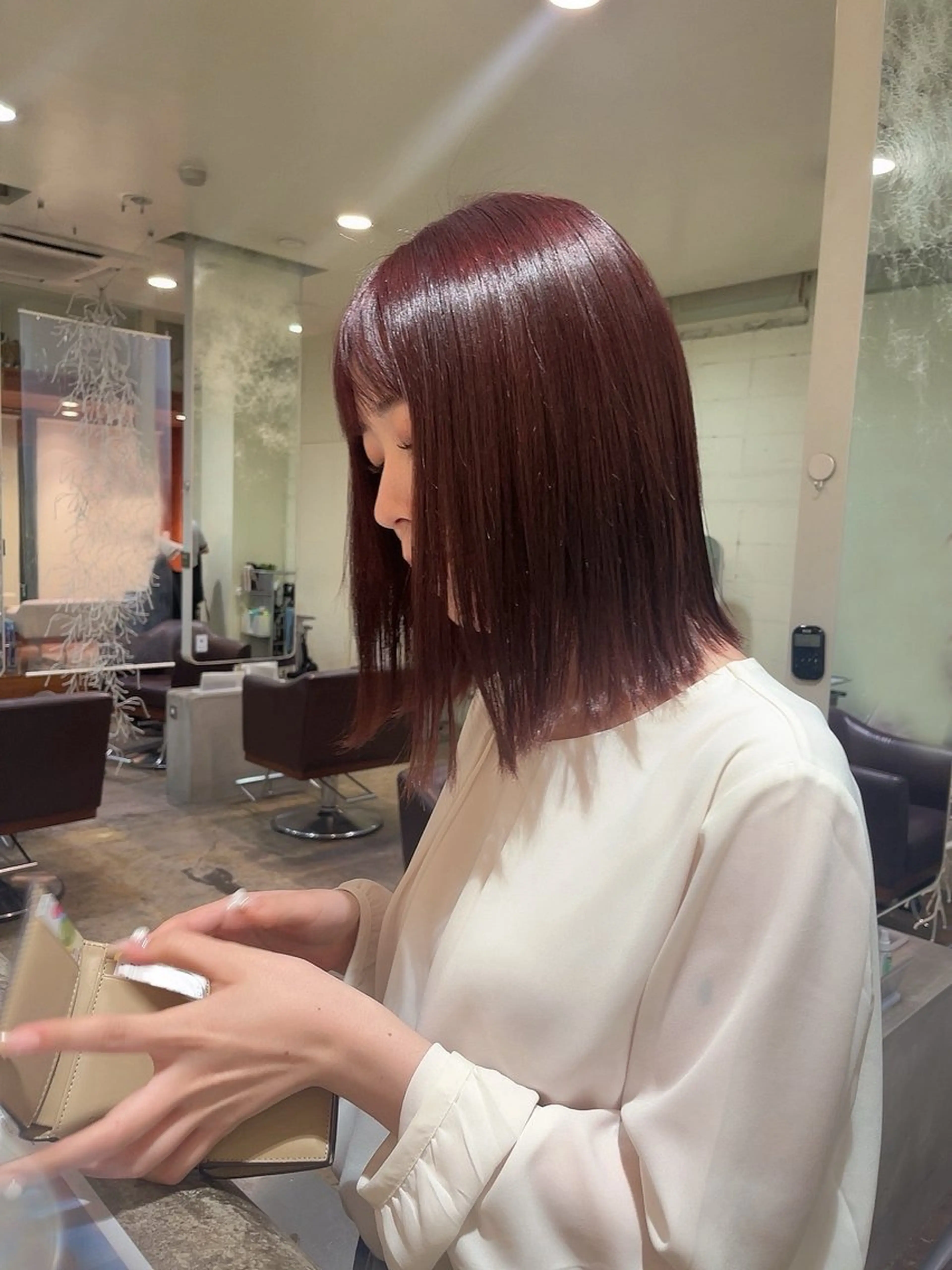 カラー ピンクカラー PiED DE POULE POCHE所属・酒井 陽南乃のヘアスタイル