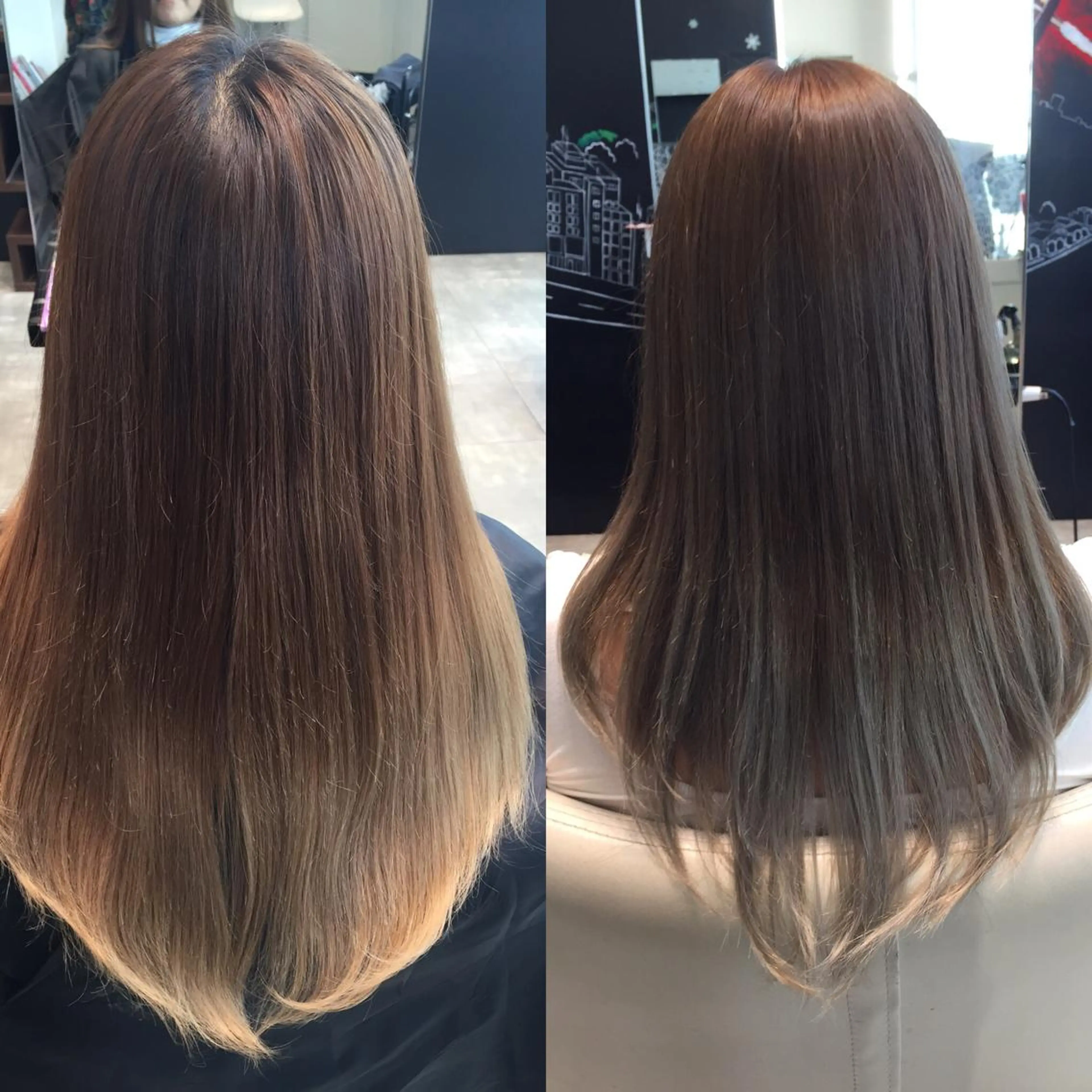 ミディアム セミロング ロング カラー イルミナカラー Re:ta KANZOのヘアスタイル