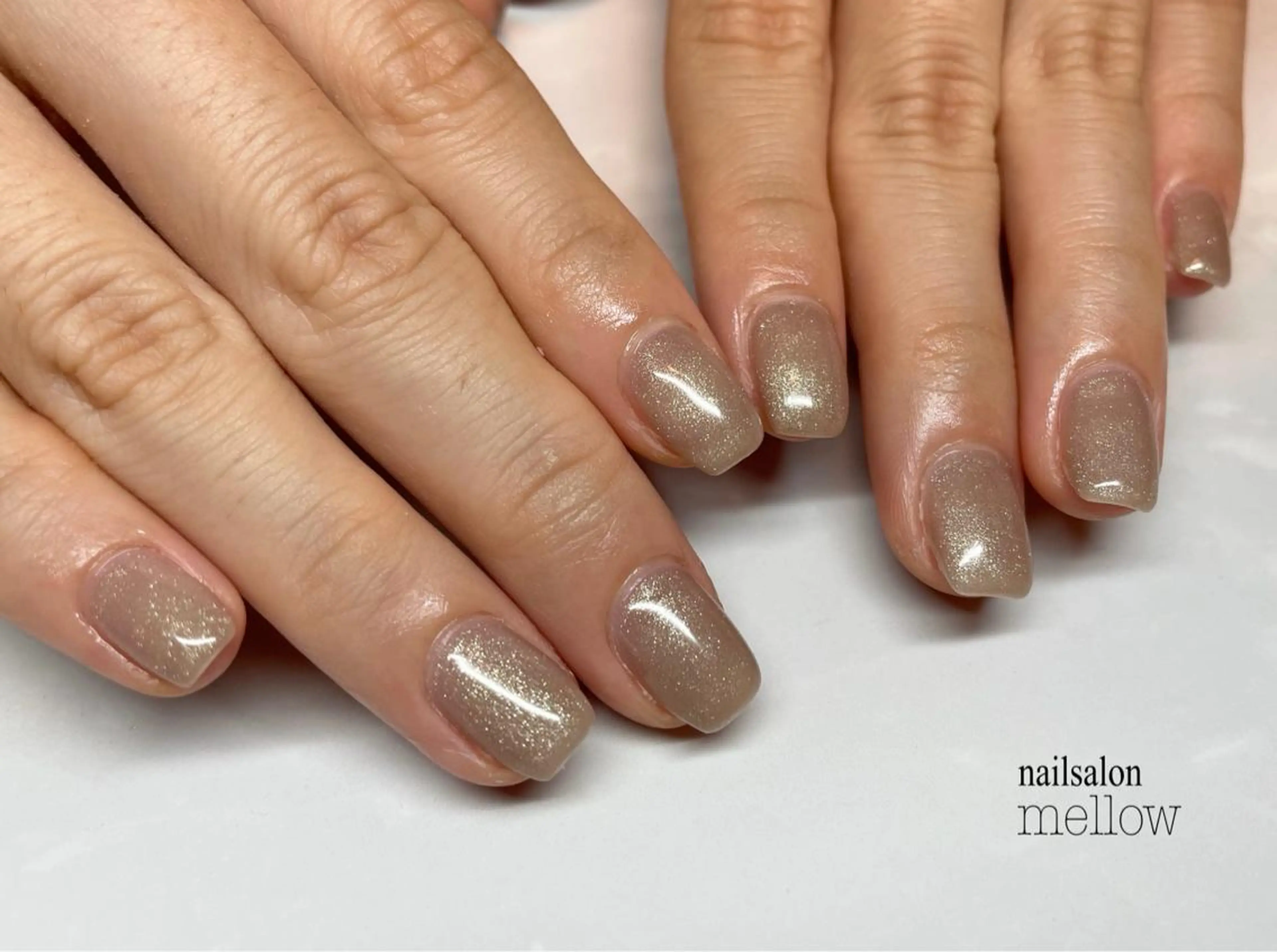 ネイル ブラウン ラメ(グリッター) 大山 浩美のネイルデザイン