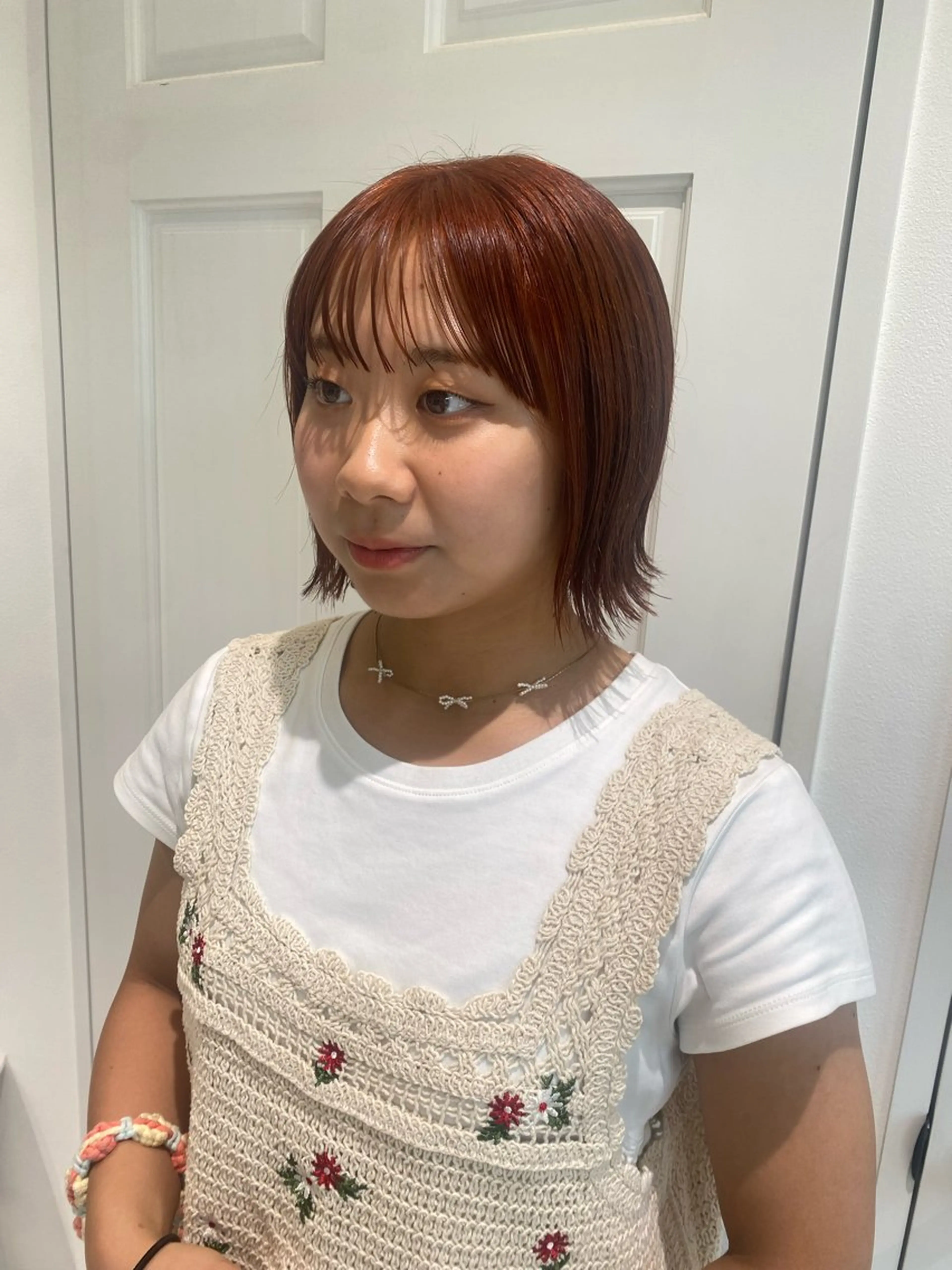 ショート カラー ブリーチ ブリーチなしカラー オレンジ ヘアカラー カラー／ブリーチ しほのヘアスタイル