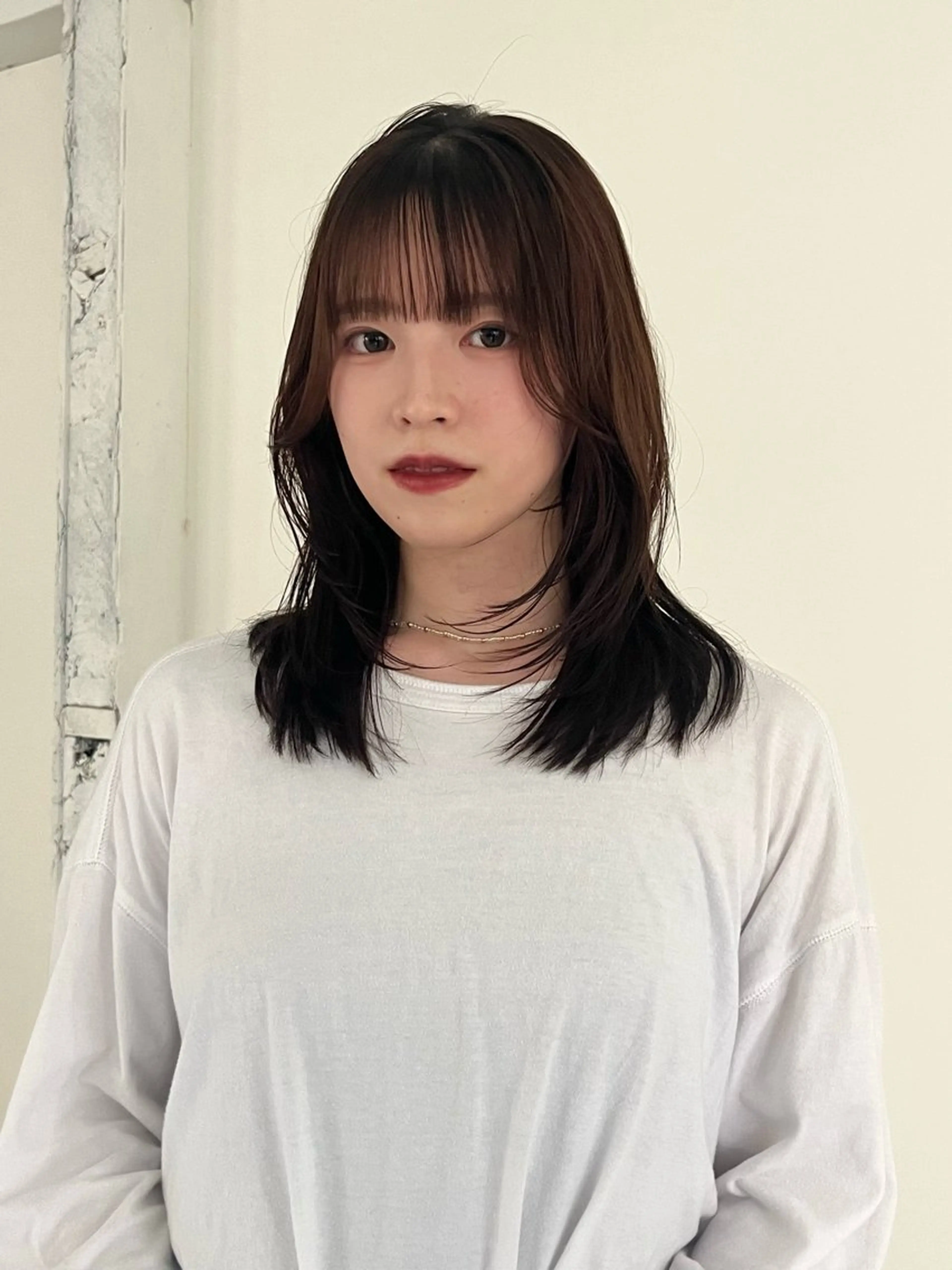 セミロング カラー 阿部 瑠斗のヘアスタイル