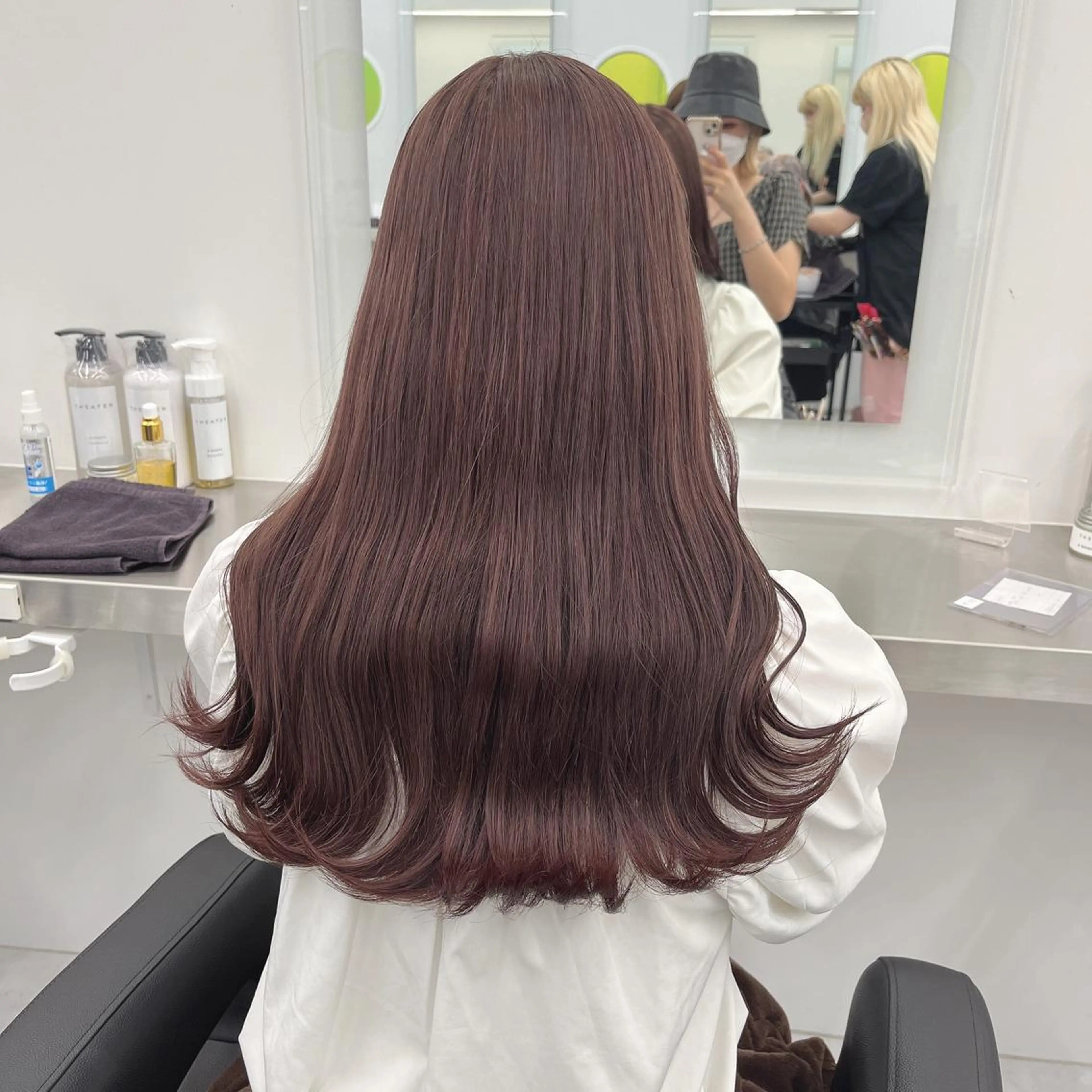 ロング ヘアカラー トリートメント ヘッドスパ ヘアセット 💗韓国暖色ヘア NO.1💗🪽のヘアスタイル