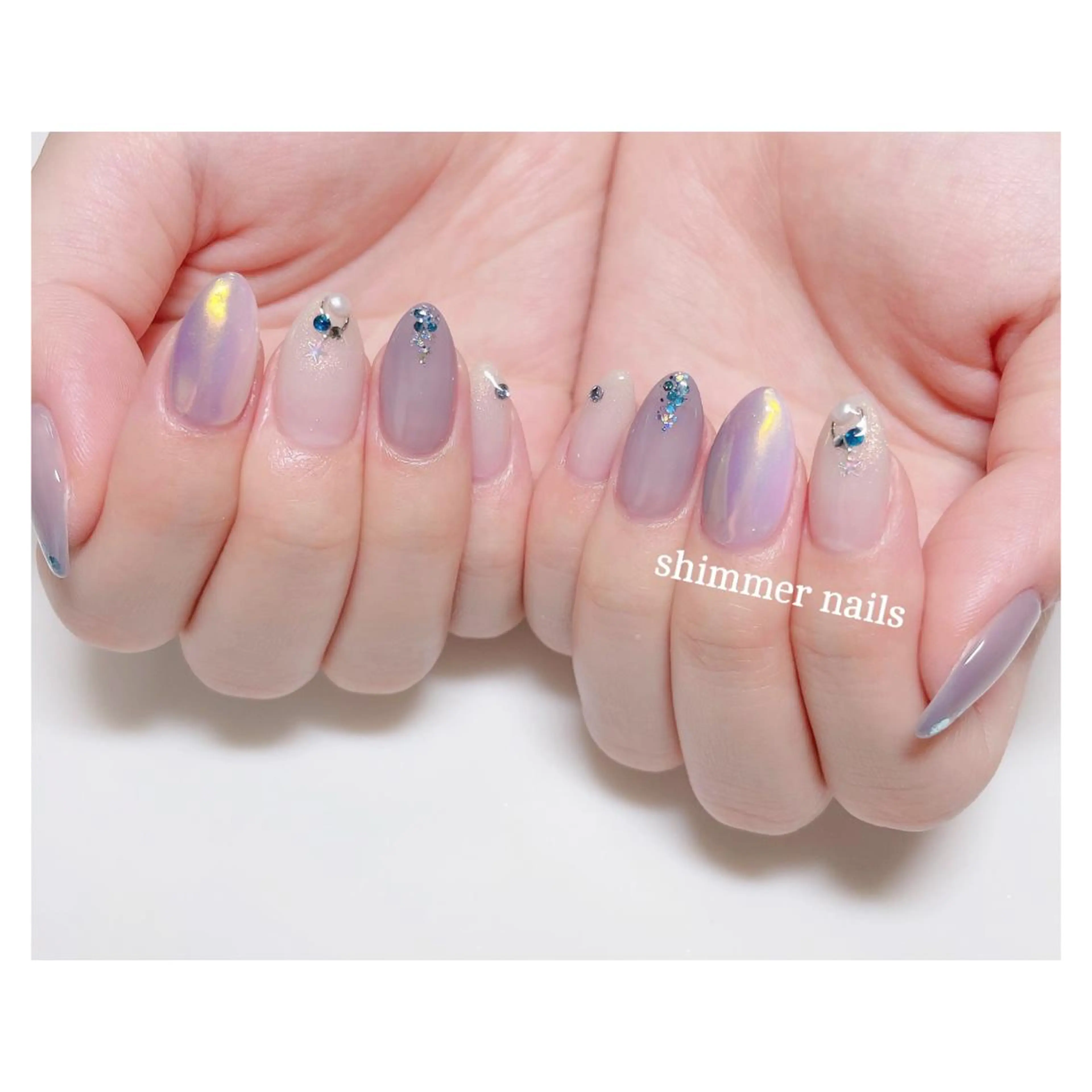 ネイル ブルー shimmer nailsのネイルデザイン