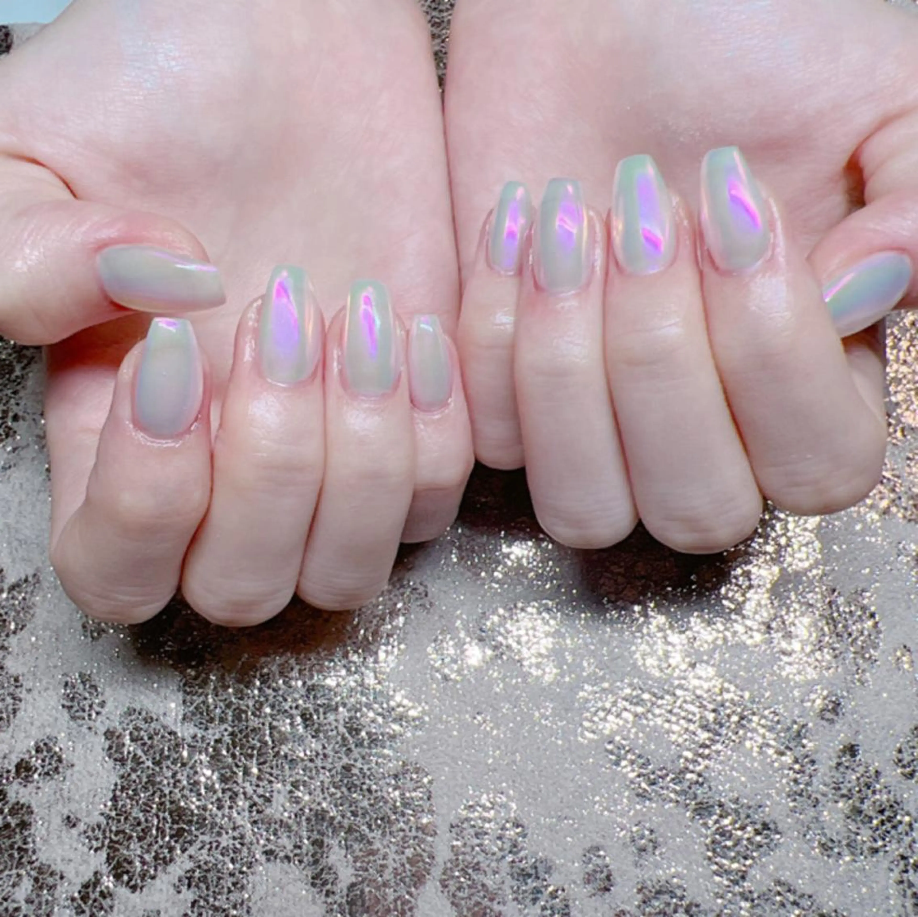 ネイル オーロラネイル ミラーネイル 個室ネイルサロンDolly Girl〜ドーリーガール〜所属・DollyGirl KYOKOのネイルデザイン