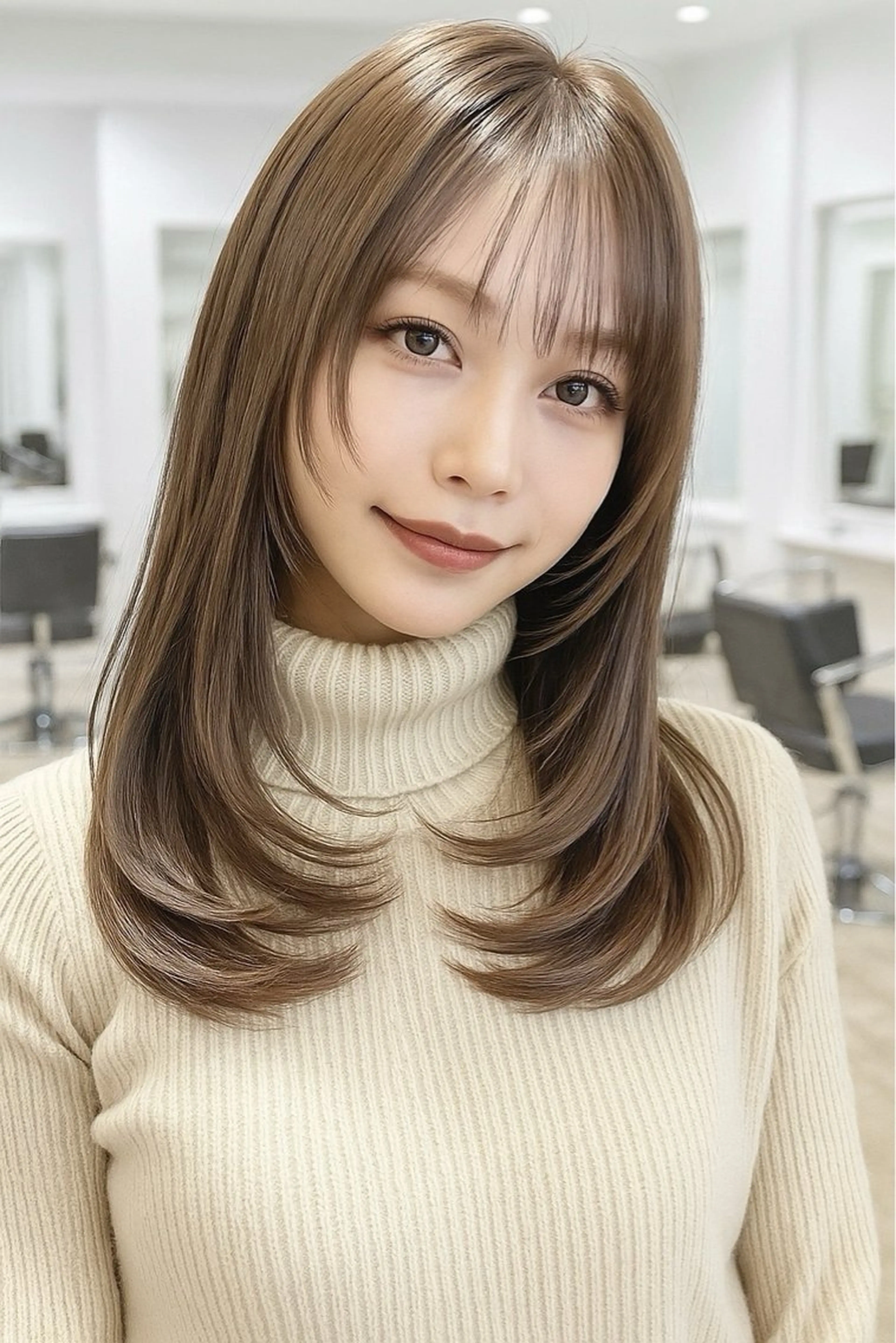 ロング 三宮/レイヤーカット /髪質改善/縮毛矯正のヘアスタイル