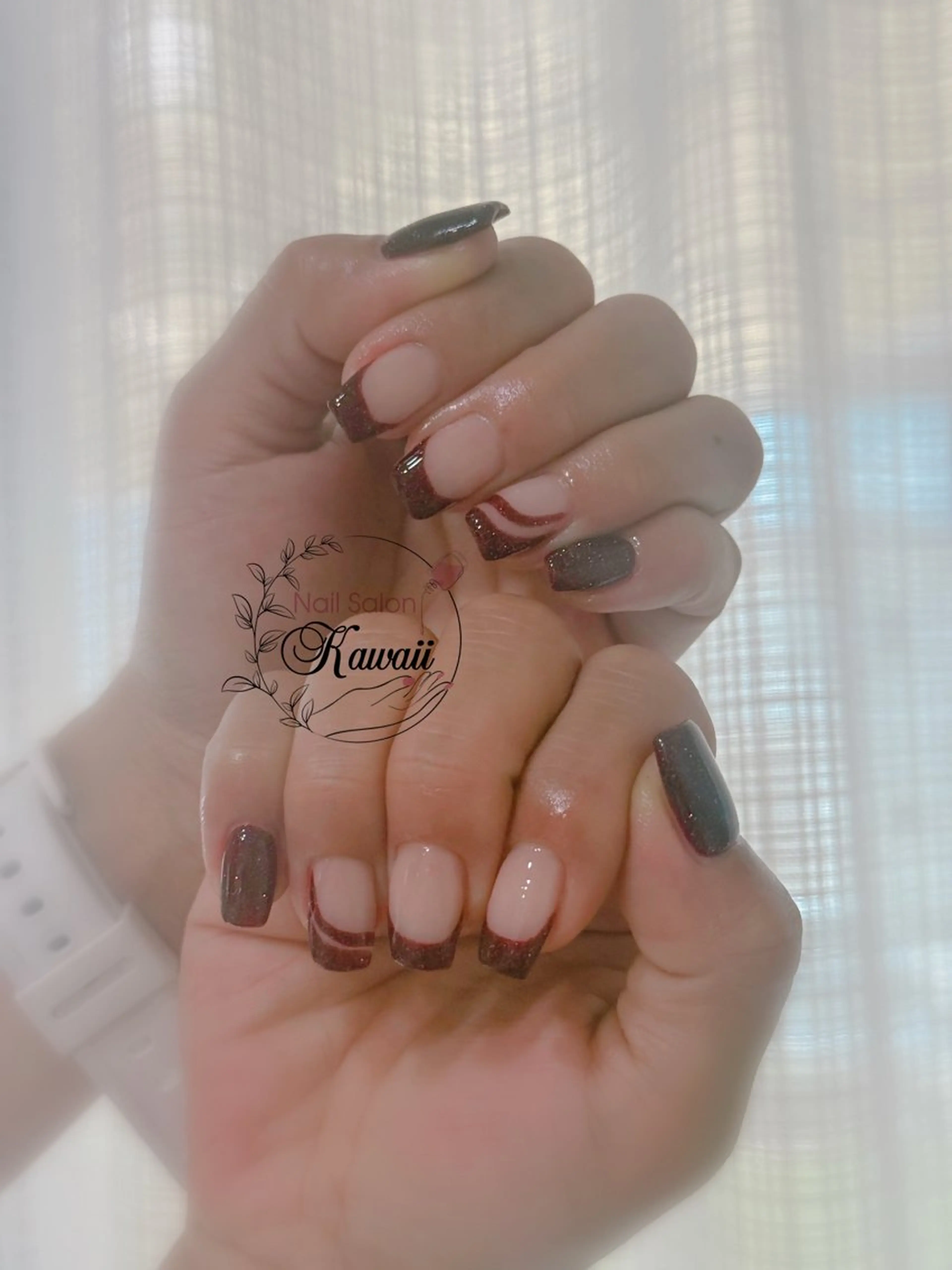 ネイル アートネイル 長さ出し フレンチネイル ジェルネイル 韓国ネイル Kawaii Nail Salon所属・YURI NAIL NARITAのネイルデザイン