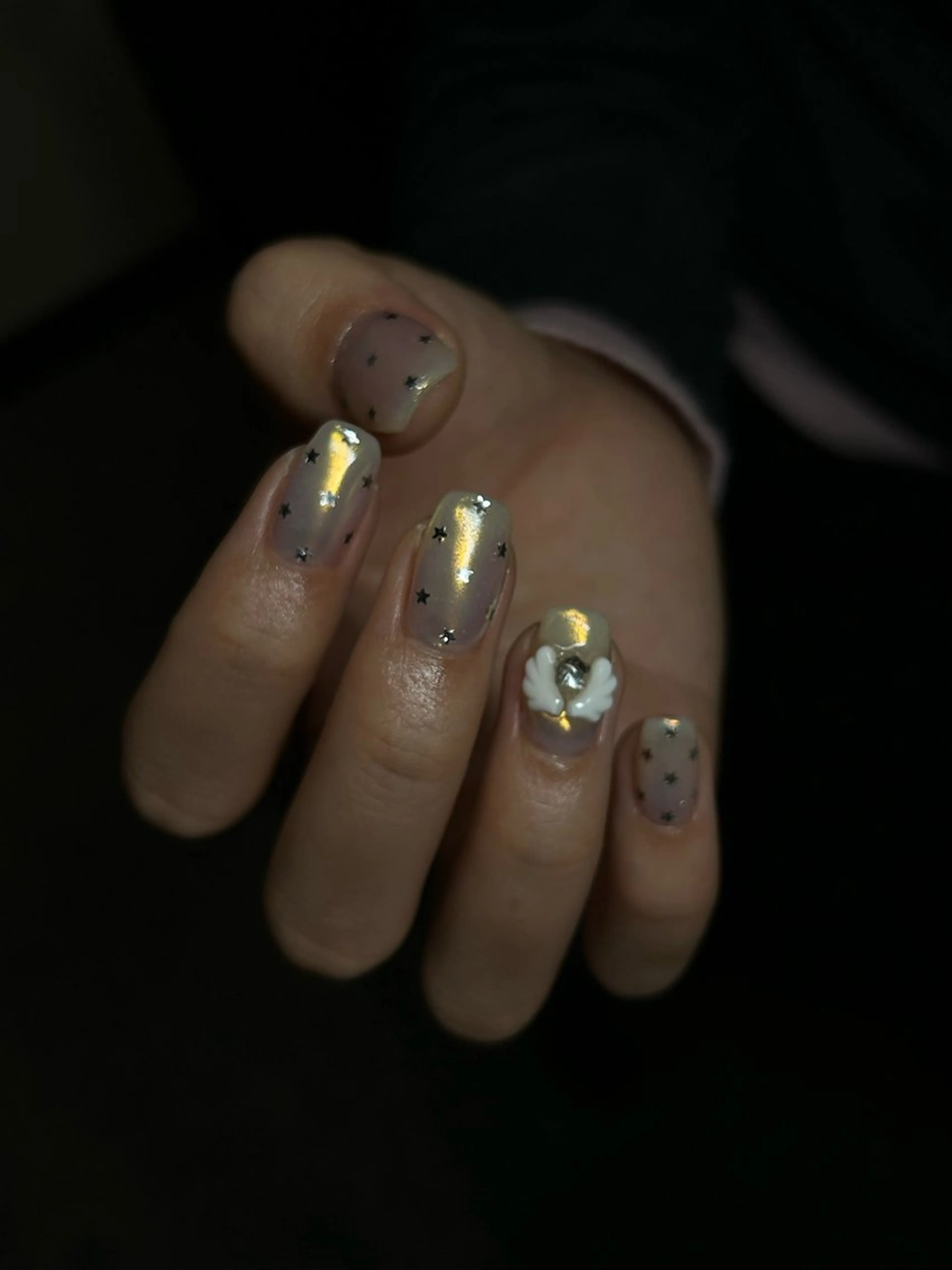 ネイル オーロラネイル 韓国ネイル シンプルネイル Yuni.所属・sakae yurinaのネイルデザイン