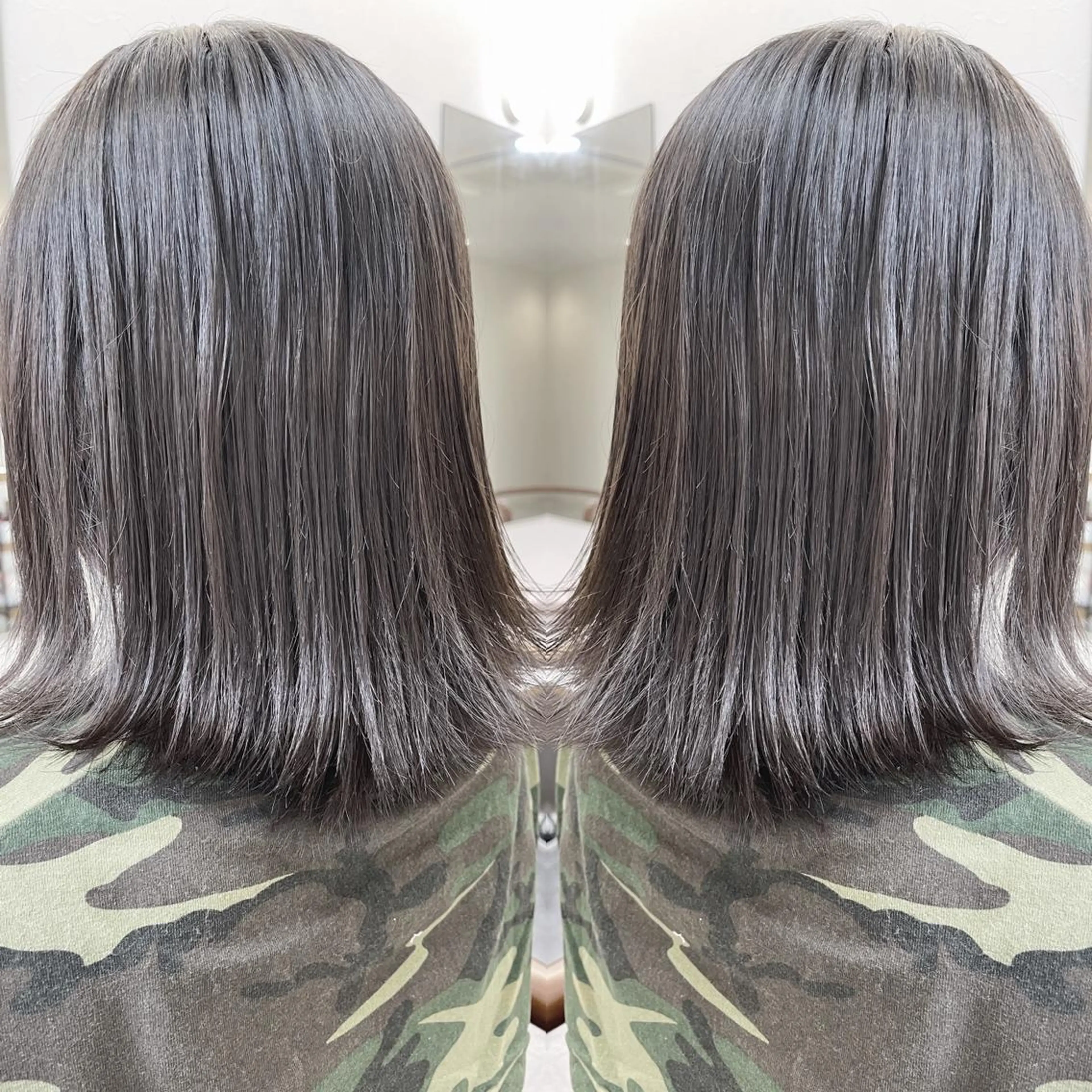 ミディアム ボブ 外ハネヘア カット ヘアカラー トリートメント H所属・H (エイチ) 烏丸御池店のヘアスタイル