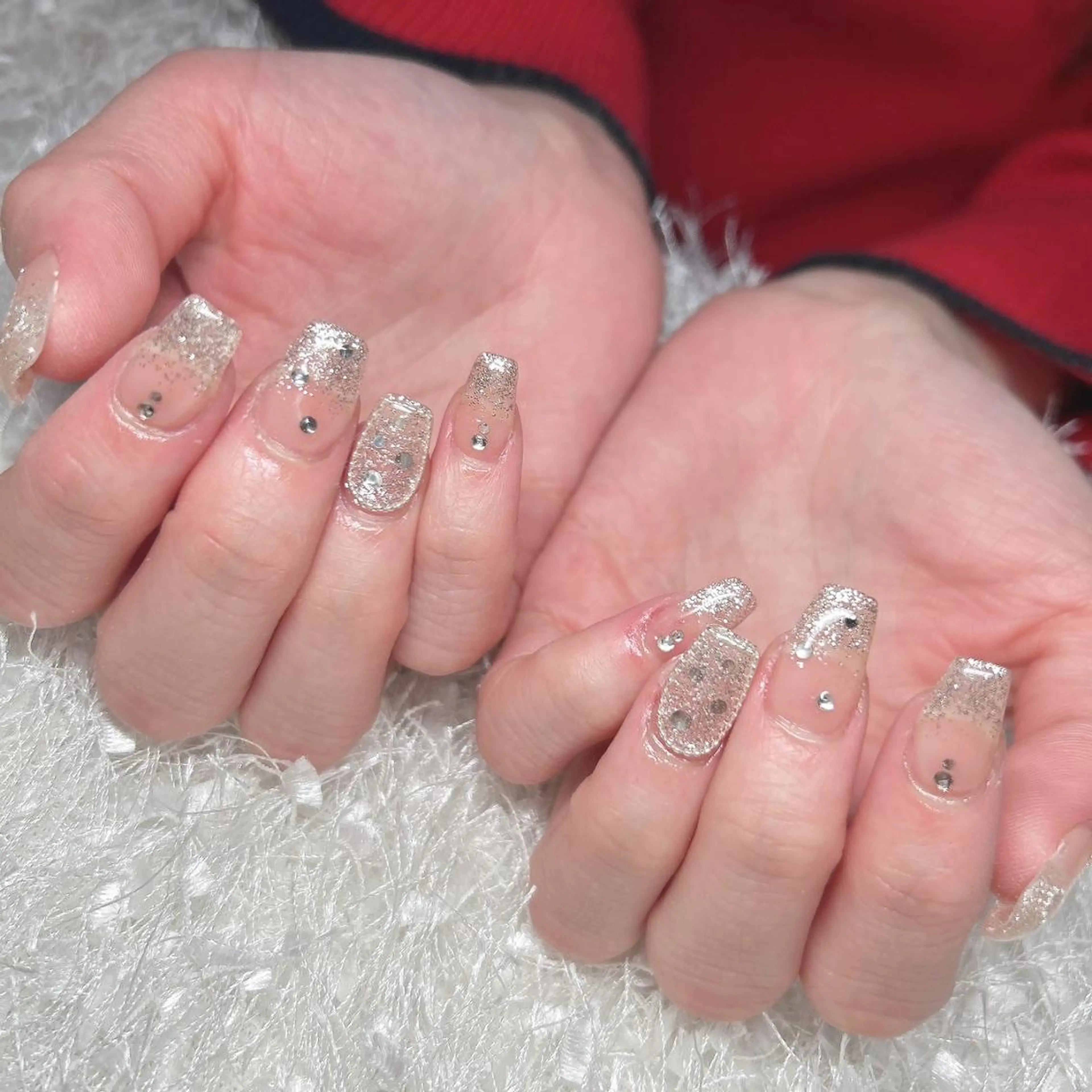 ネイル 長さ出し フレンチネイル ジェルネイル グラデーション ハート ハンドネイル Nail&eye Belire 新宿のネイルデザイン