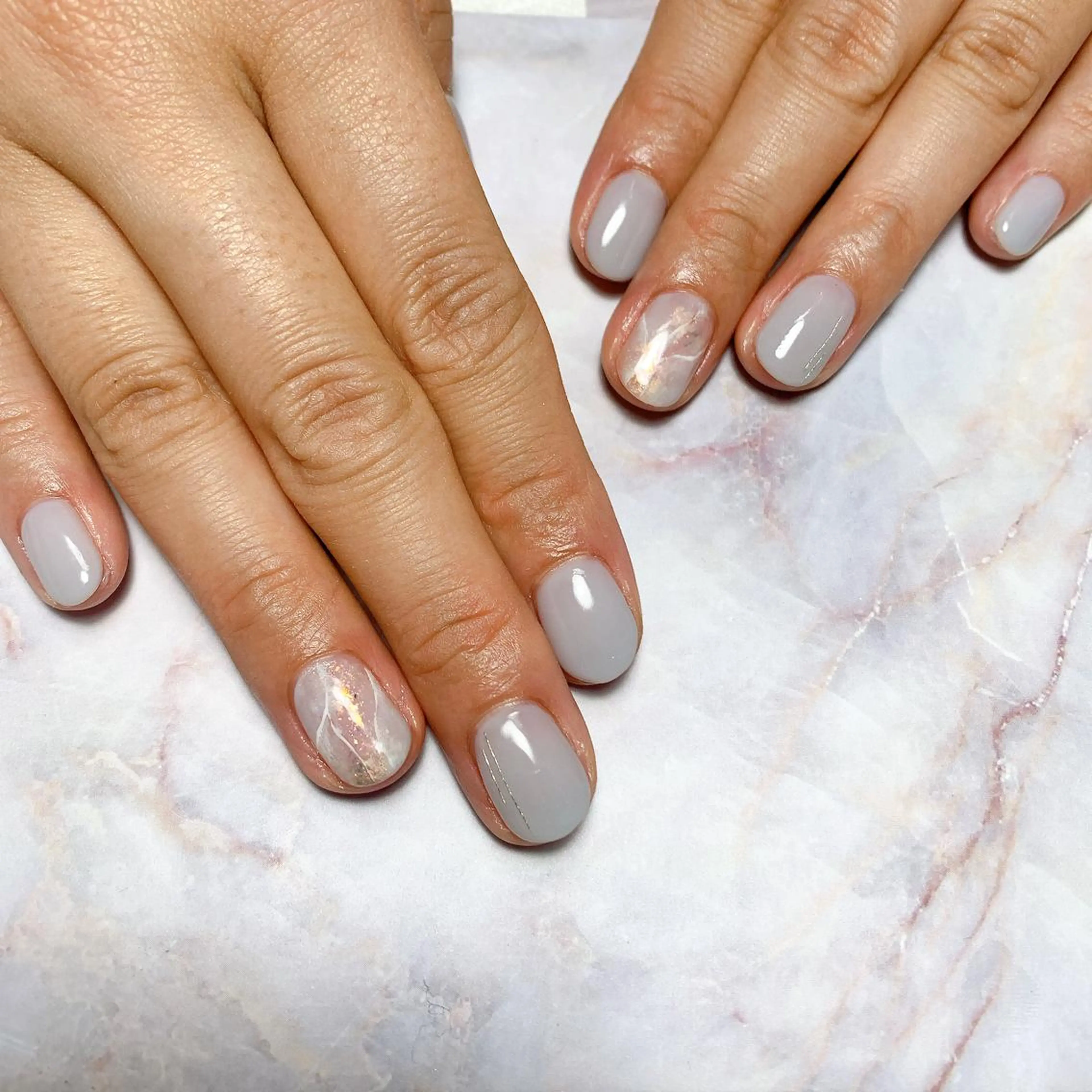 ネイル ブルー 大理石ネイル(マーブル) nailsalon Graciaのネイルデザイン