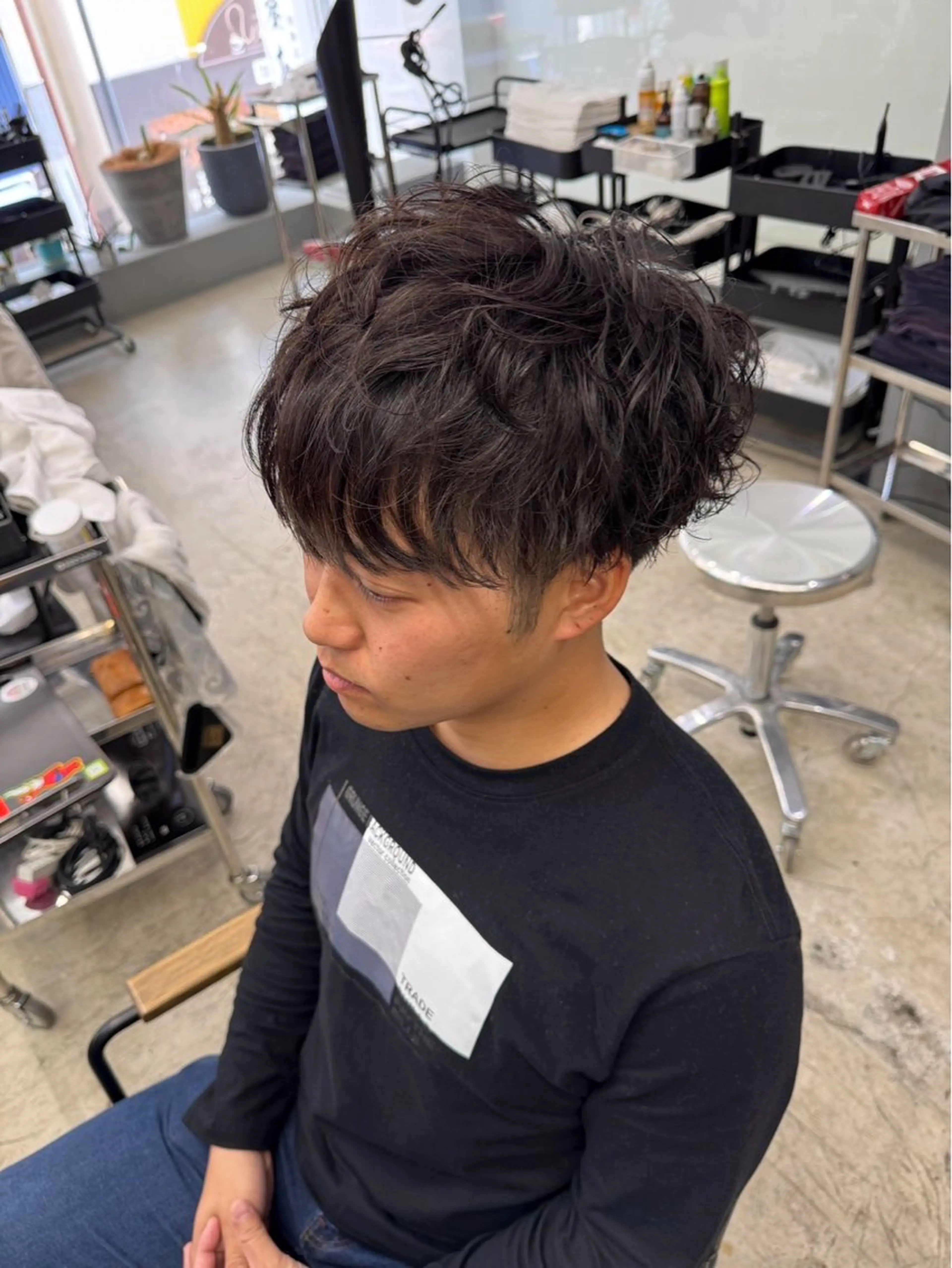 ショート パーマ メンズ カット パーマ メンズ専門サロン wokeのヘアスタイル