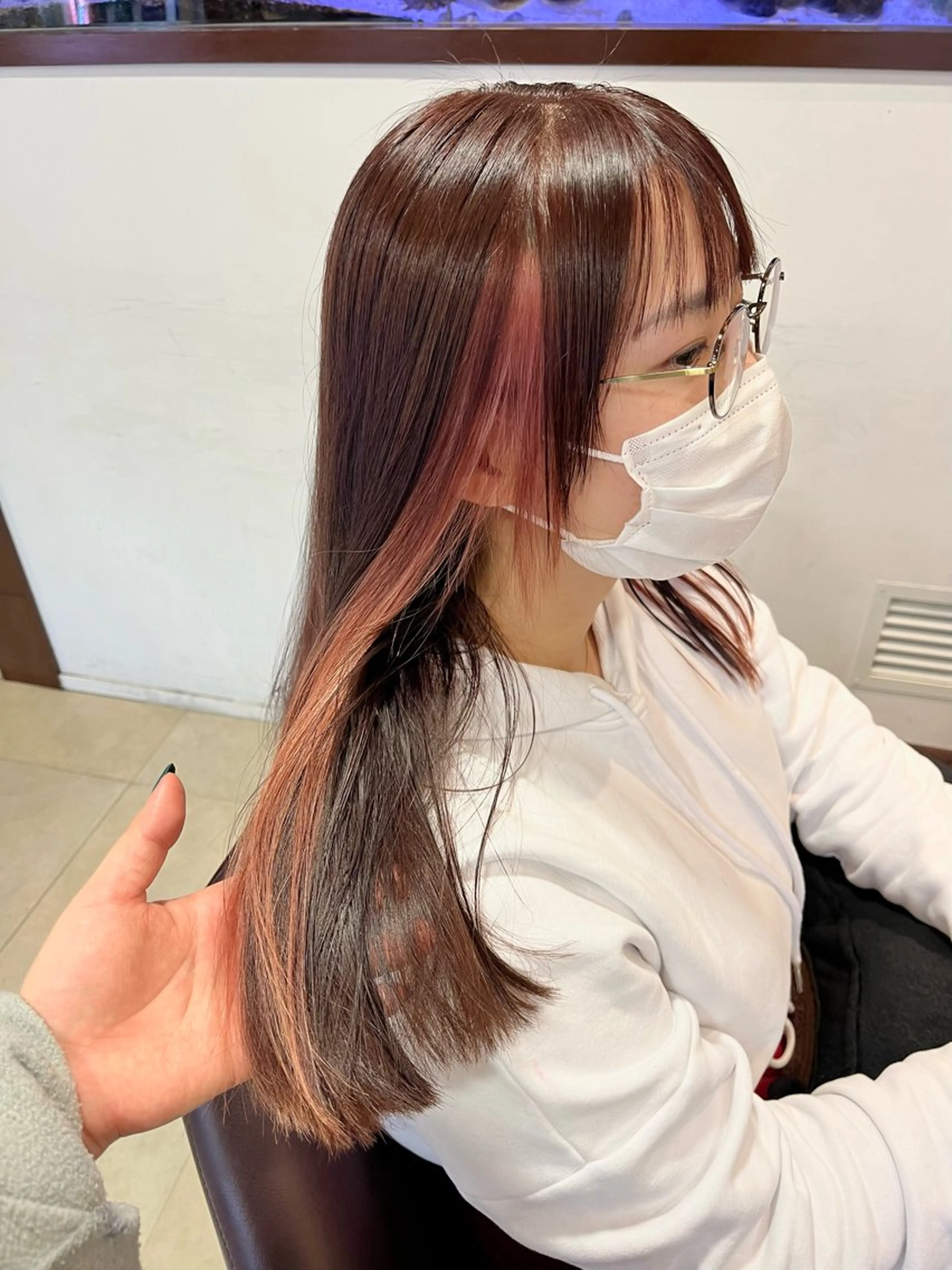 【イヤリングカラー限定】💇♀️カット+ダブルカラー👶💓無料トリートメント付き✨※リピーター様+¥1000の写真