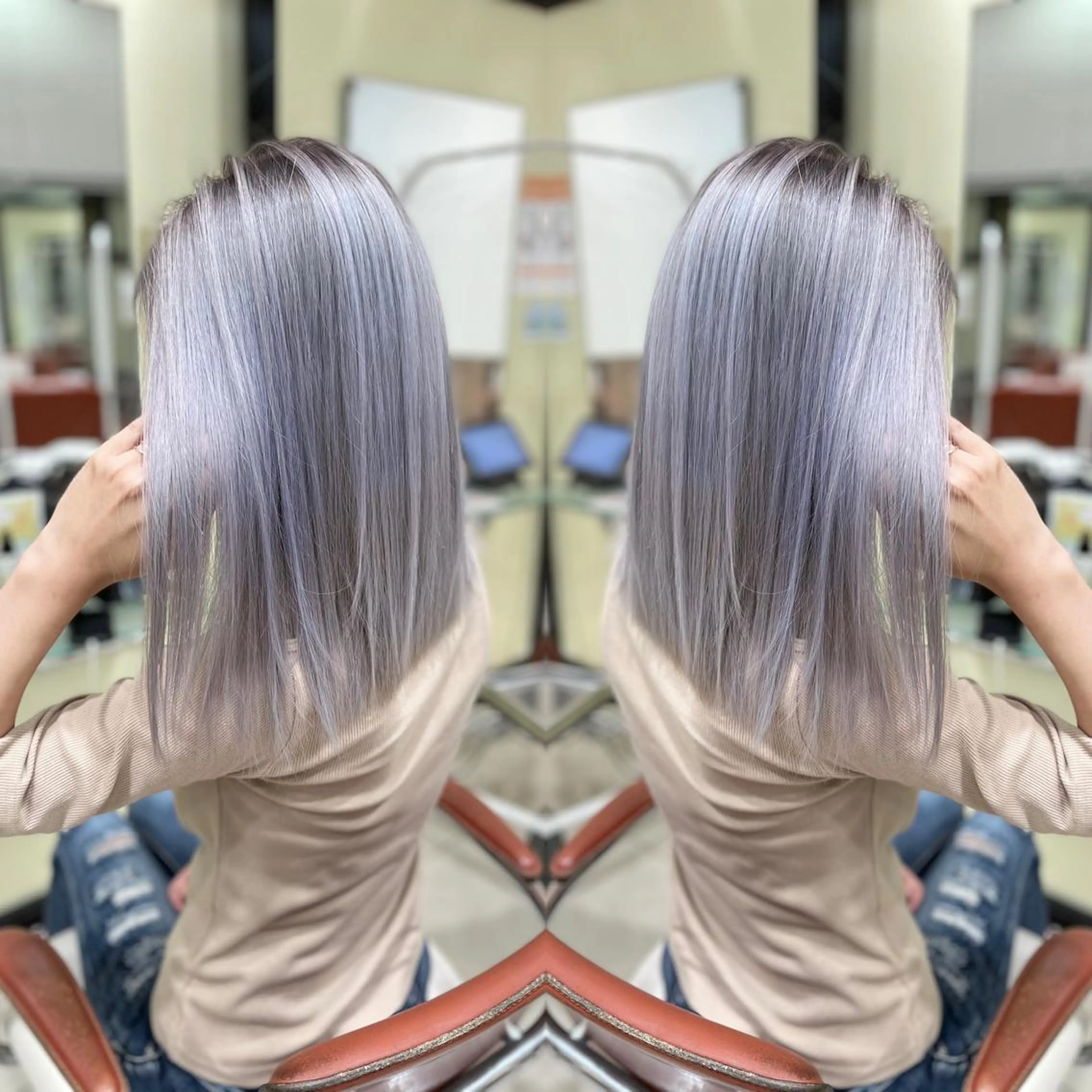 ミディアム ヘアカラー Y Uのヘアスタイル