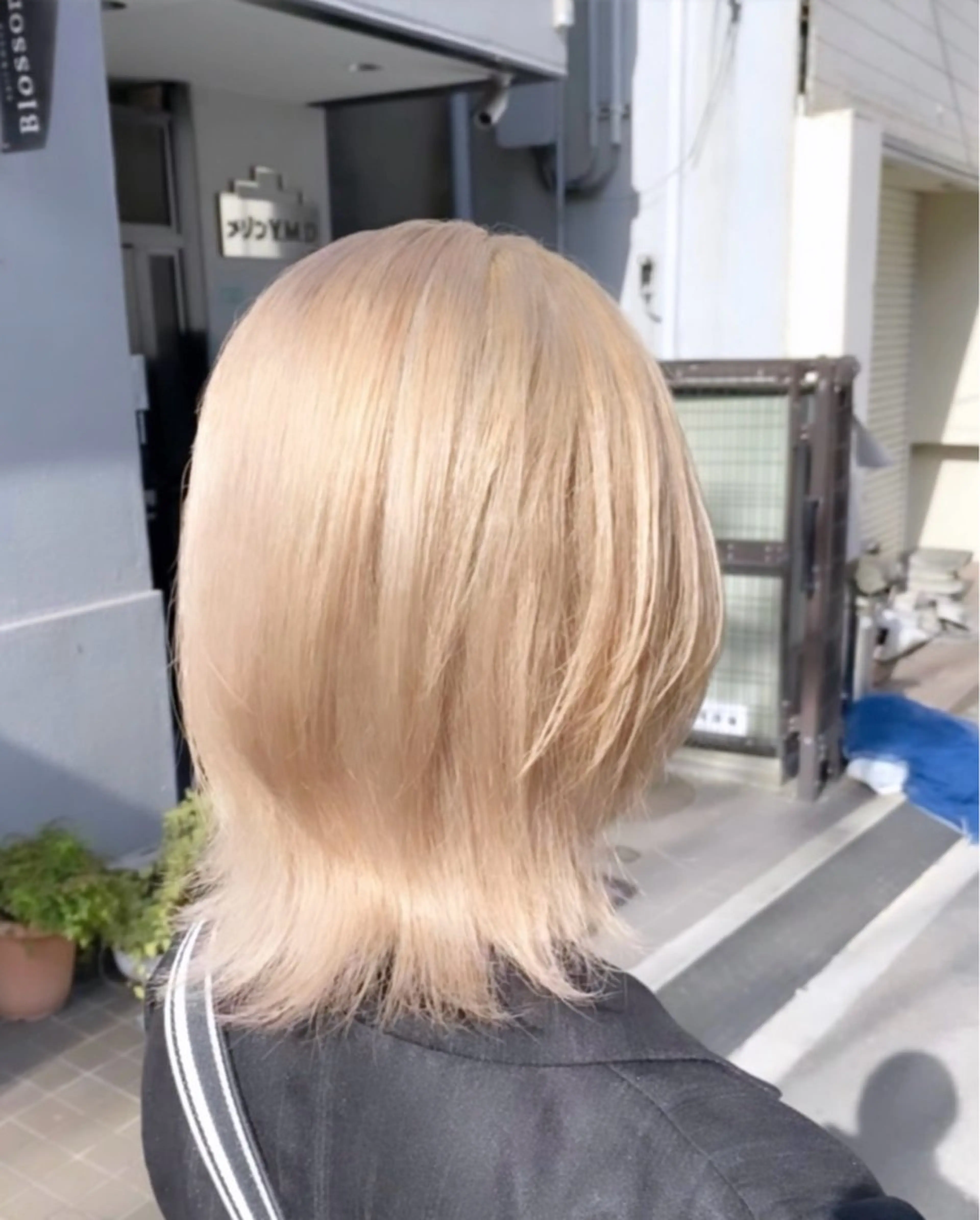 ミディアム カラー ヘアカラー トリートメント ブリーチ/ボブ ショート/はらのヘアスタイル