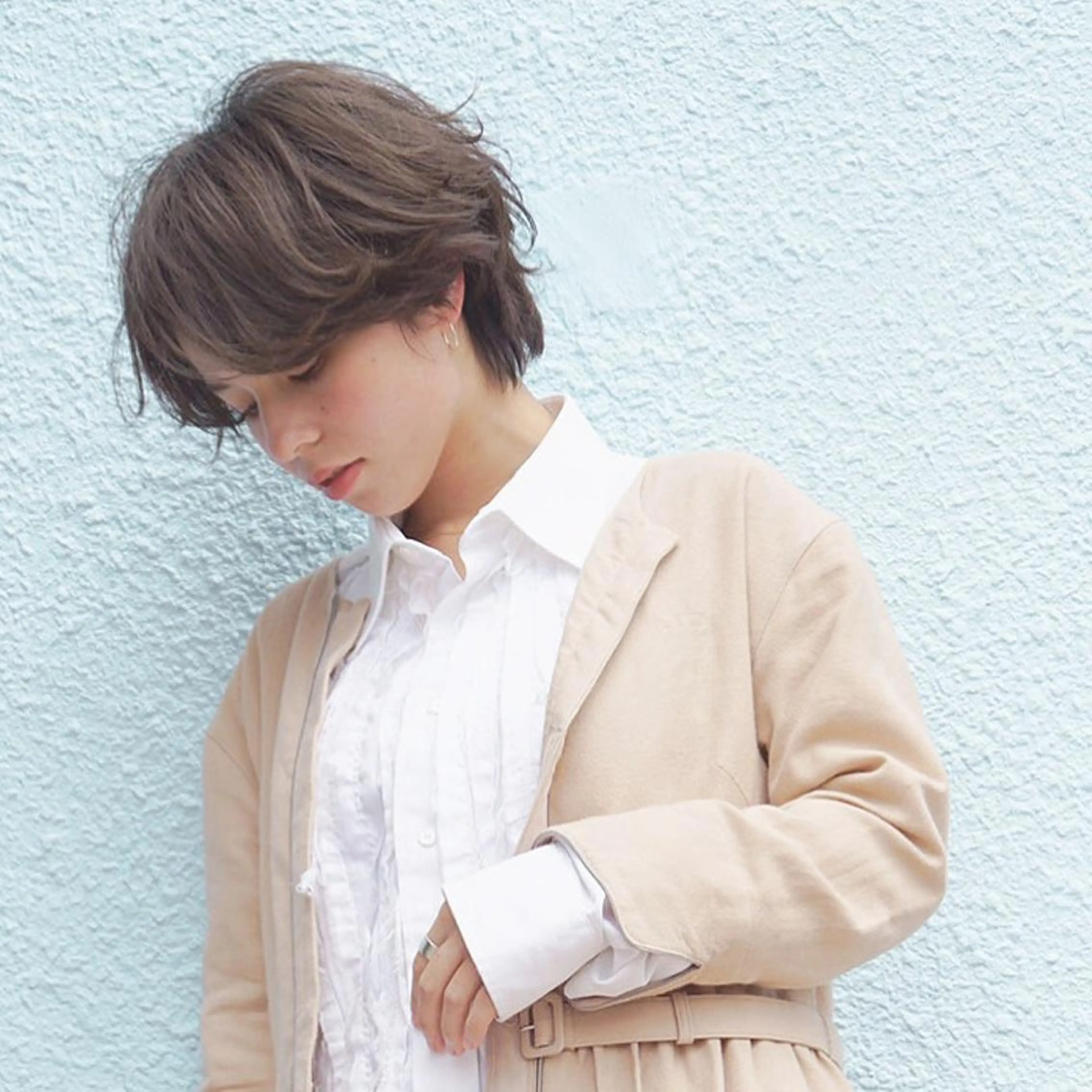 ショート パーマ カット ヘアカラー 似合わせ レイヤー須川のヘアスタイル