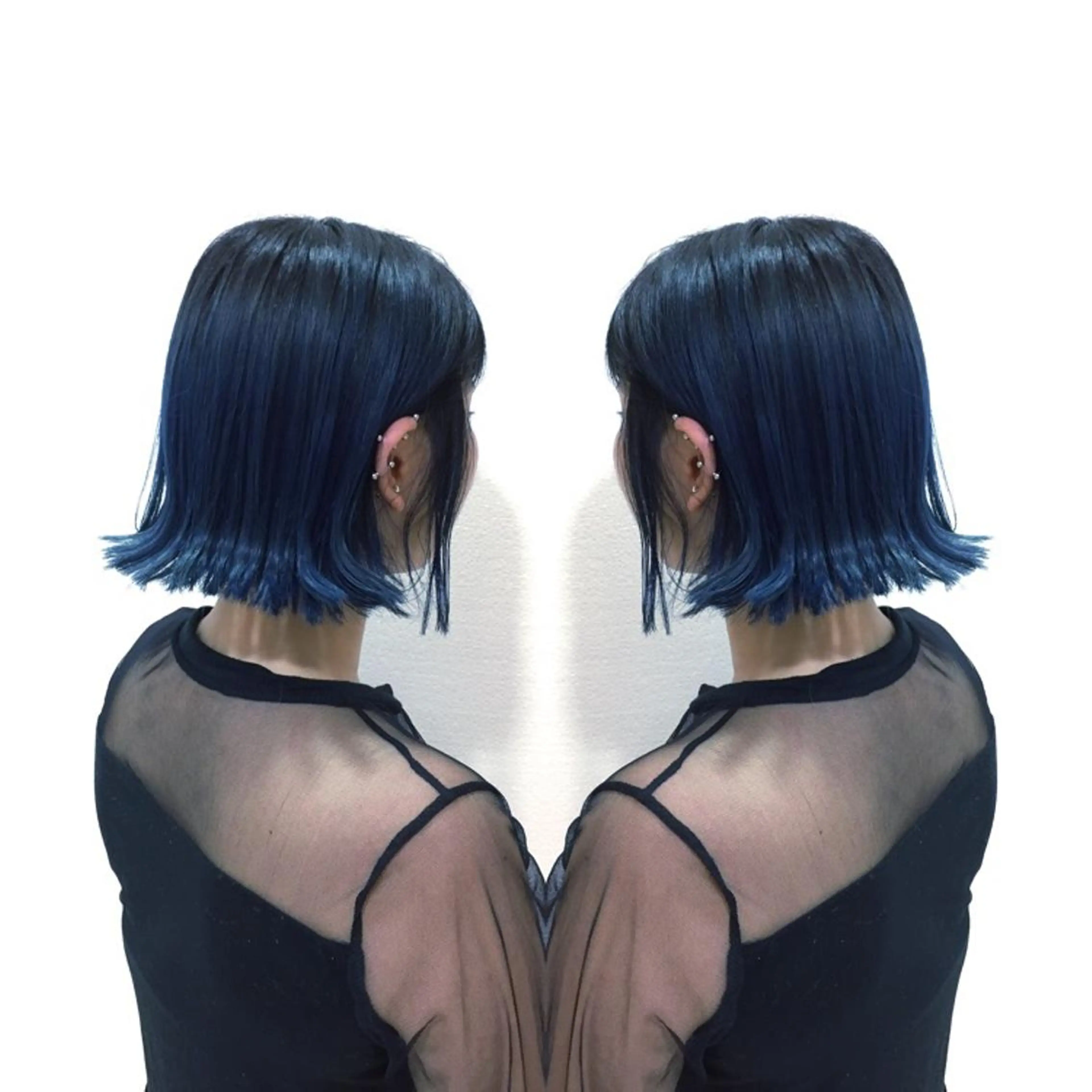 ショート カラー ブルーカラー ショートヘア 髪質改善特化サロン ICONIQ天神店のヘアスタイル