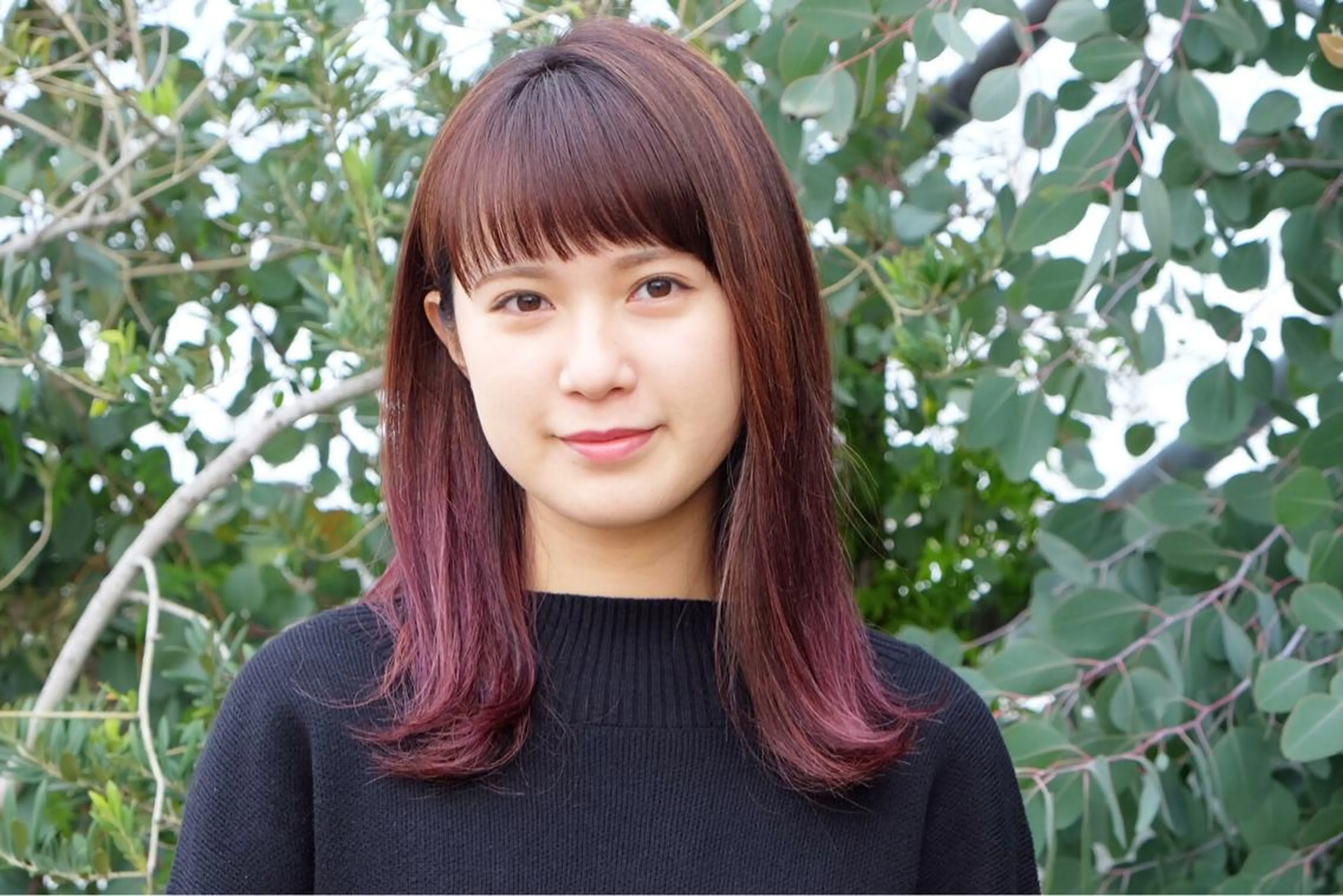 セミロング カラー 岡田 恭明のヘアスタイル