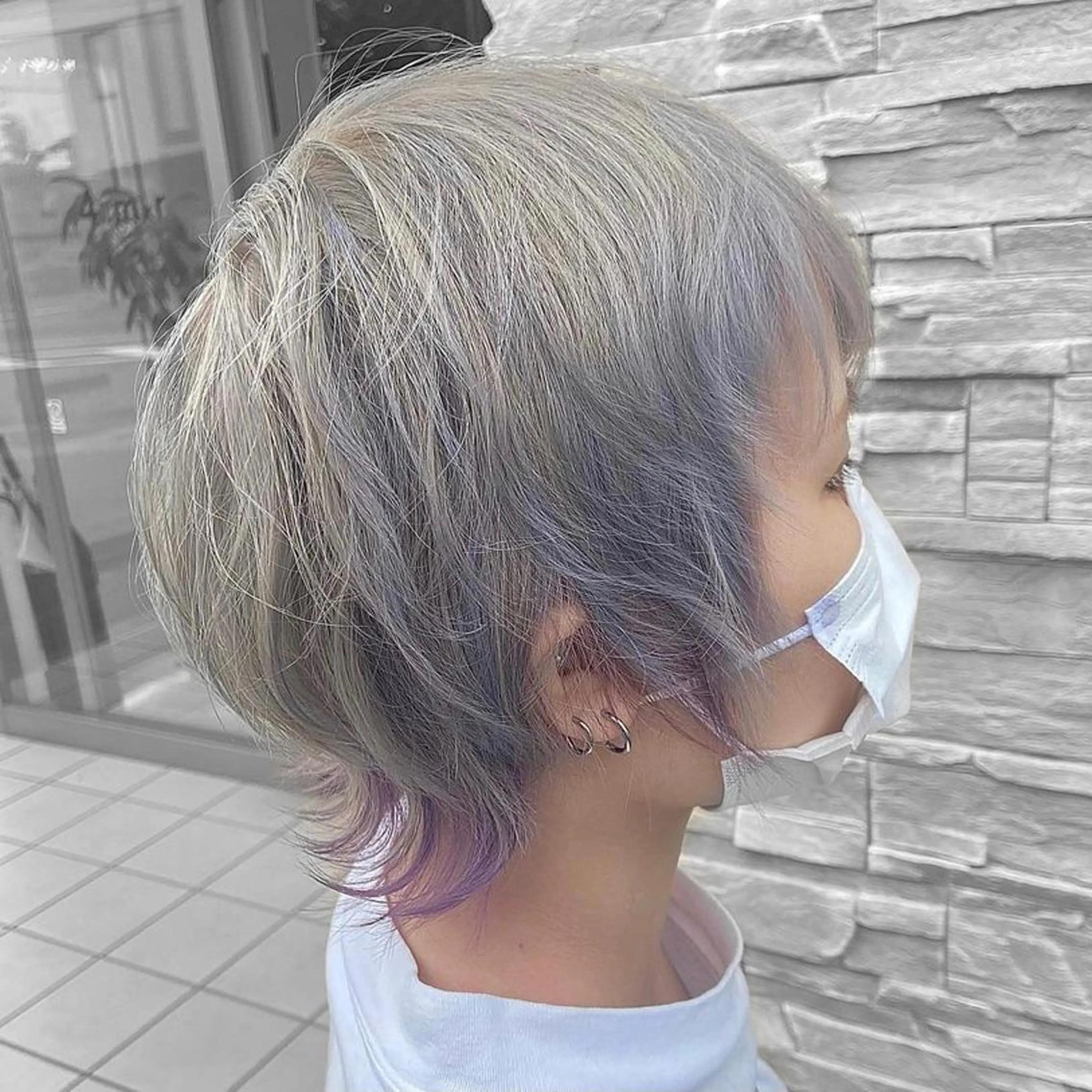 ショート カラー パープルカラー 杉木 勝太のヘアスタイル