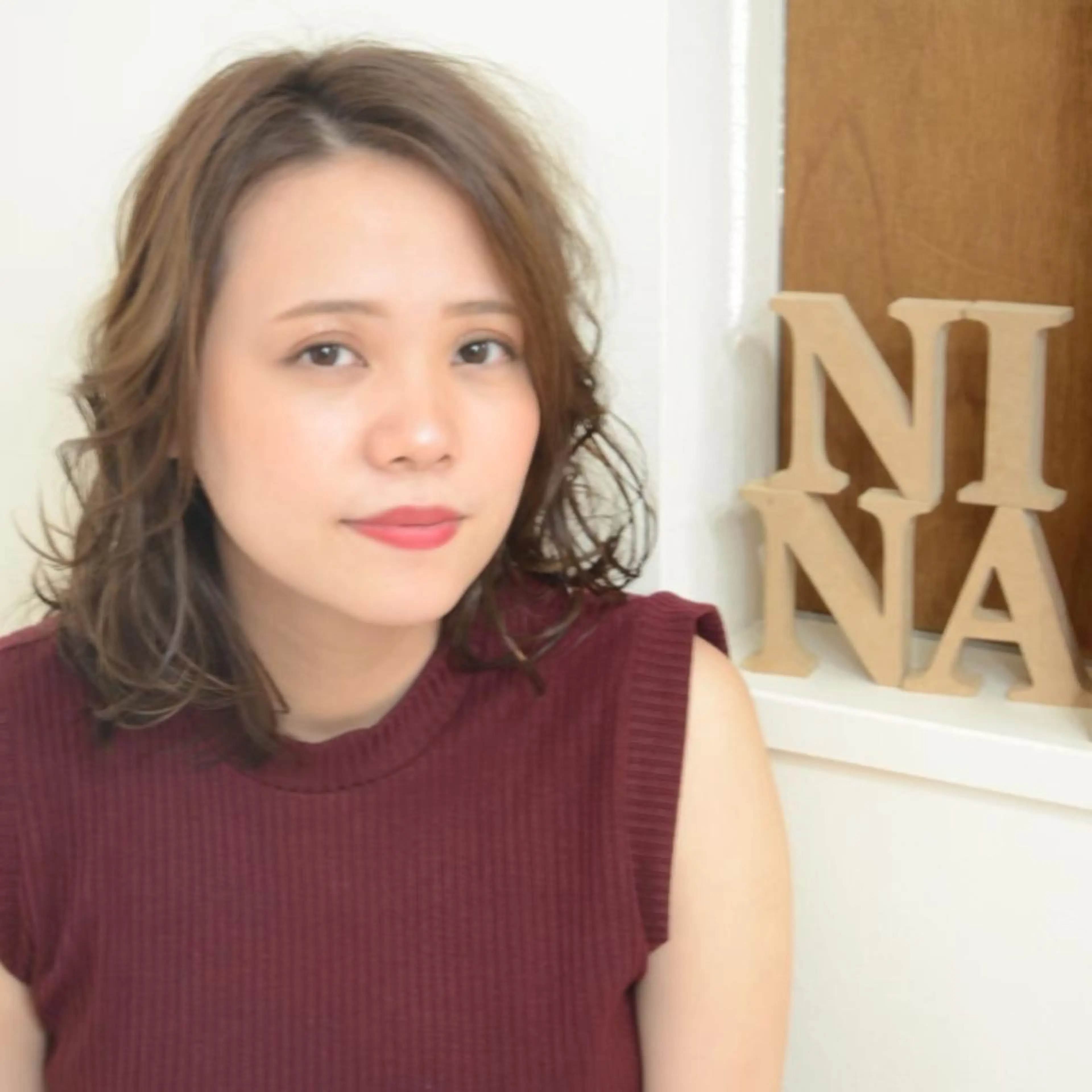 セミロング ヘアアレンジ パーマ イプセ所属・キタザワ アイのヘアスタイル