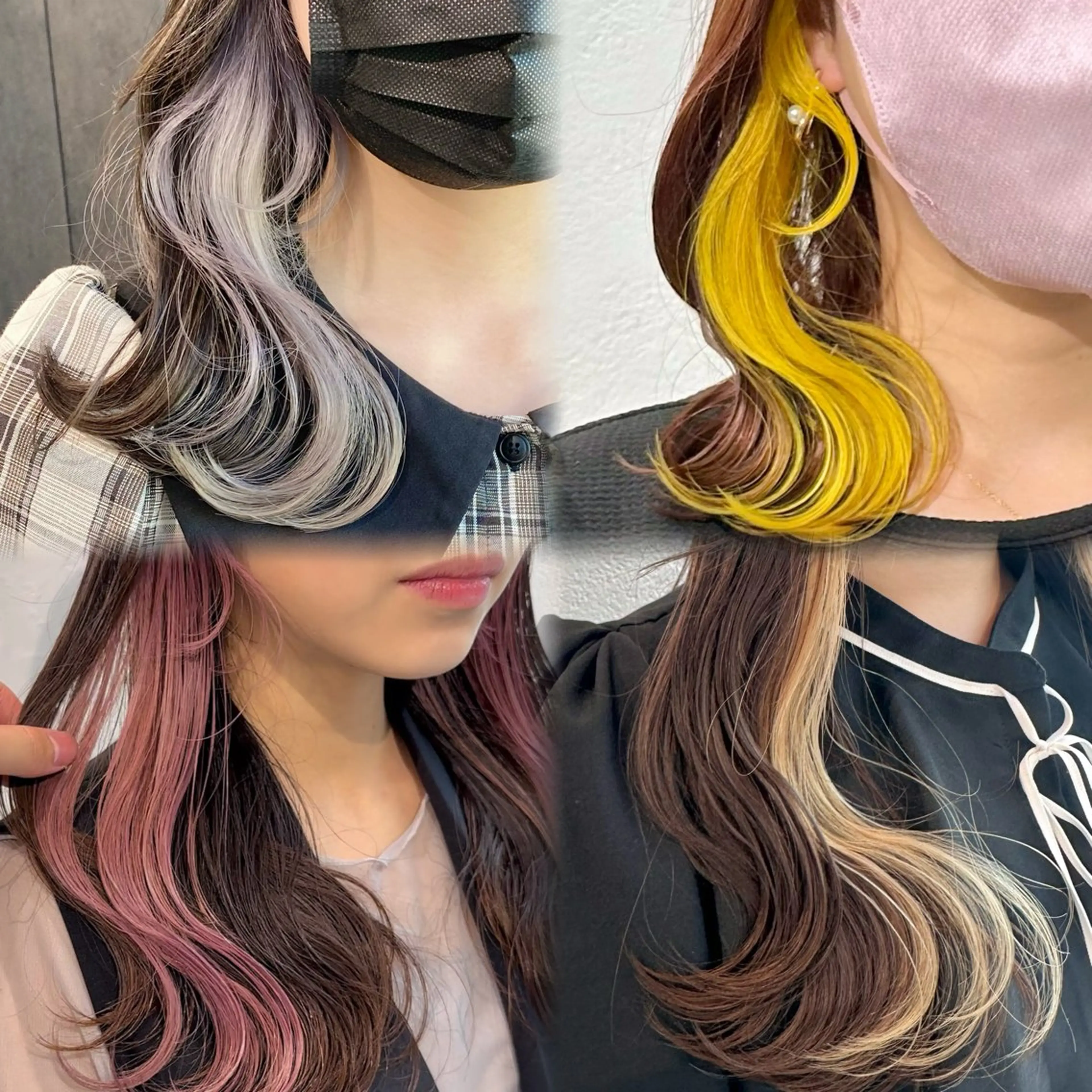 ミディアム カラー ブリーチ ケアブリーチ インナーカラー カット ヘアカラー トリートメント インナーカラー/レイ ヤーカット♡/マキシのヘアスタイル