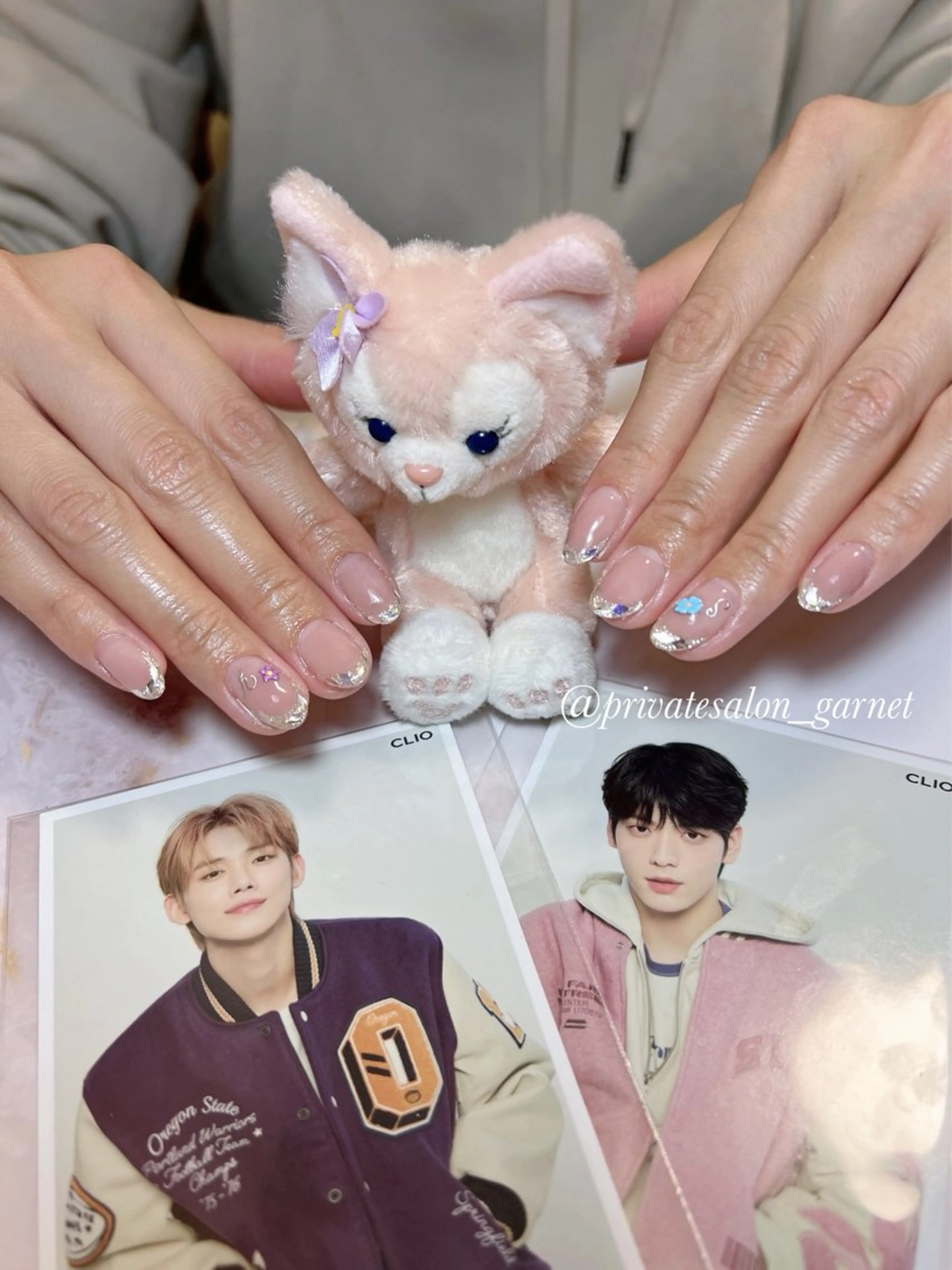 ネイル フレンチネイル ガラスフレンチ ハンドネイル Garnet nailのネイルデザイン