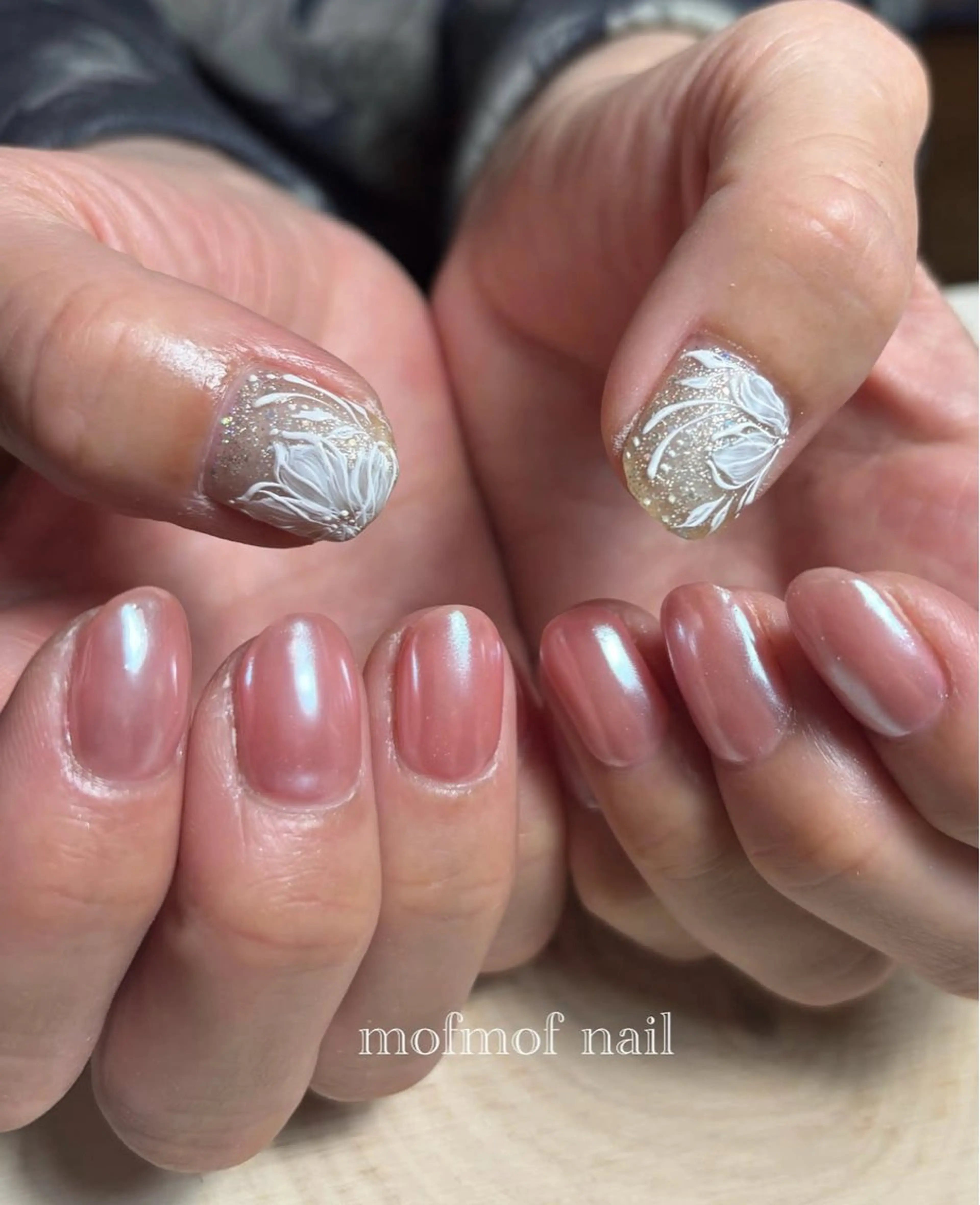 ネイル オーロラネイル フラワーネイル mofmofnail 🌿shimizuのネイルデザイン