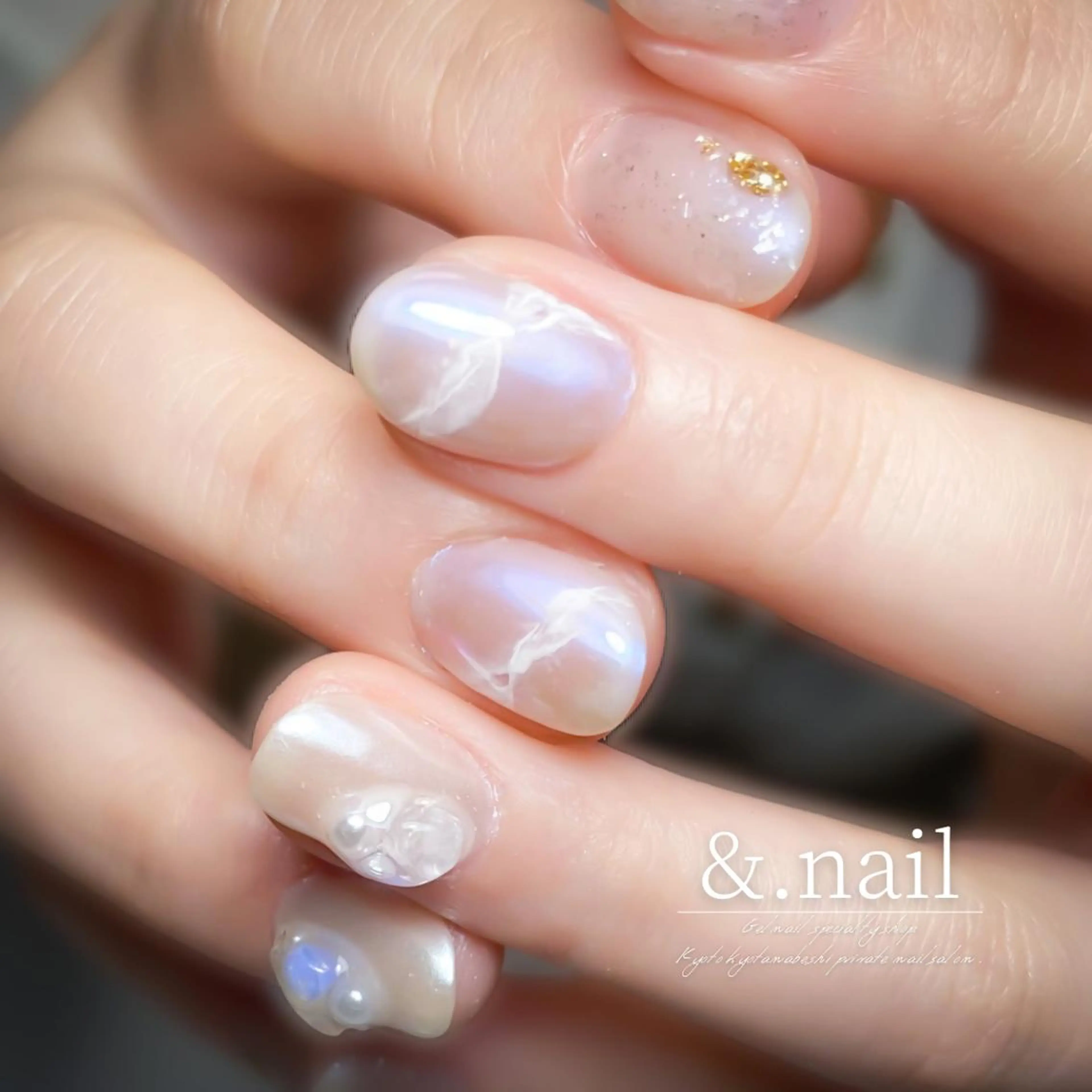 ネイル ストーンネイル ハンドネイル &.nail/ ニュアンス/持込み可のネイルデザイン
