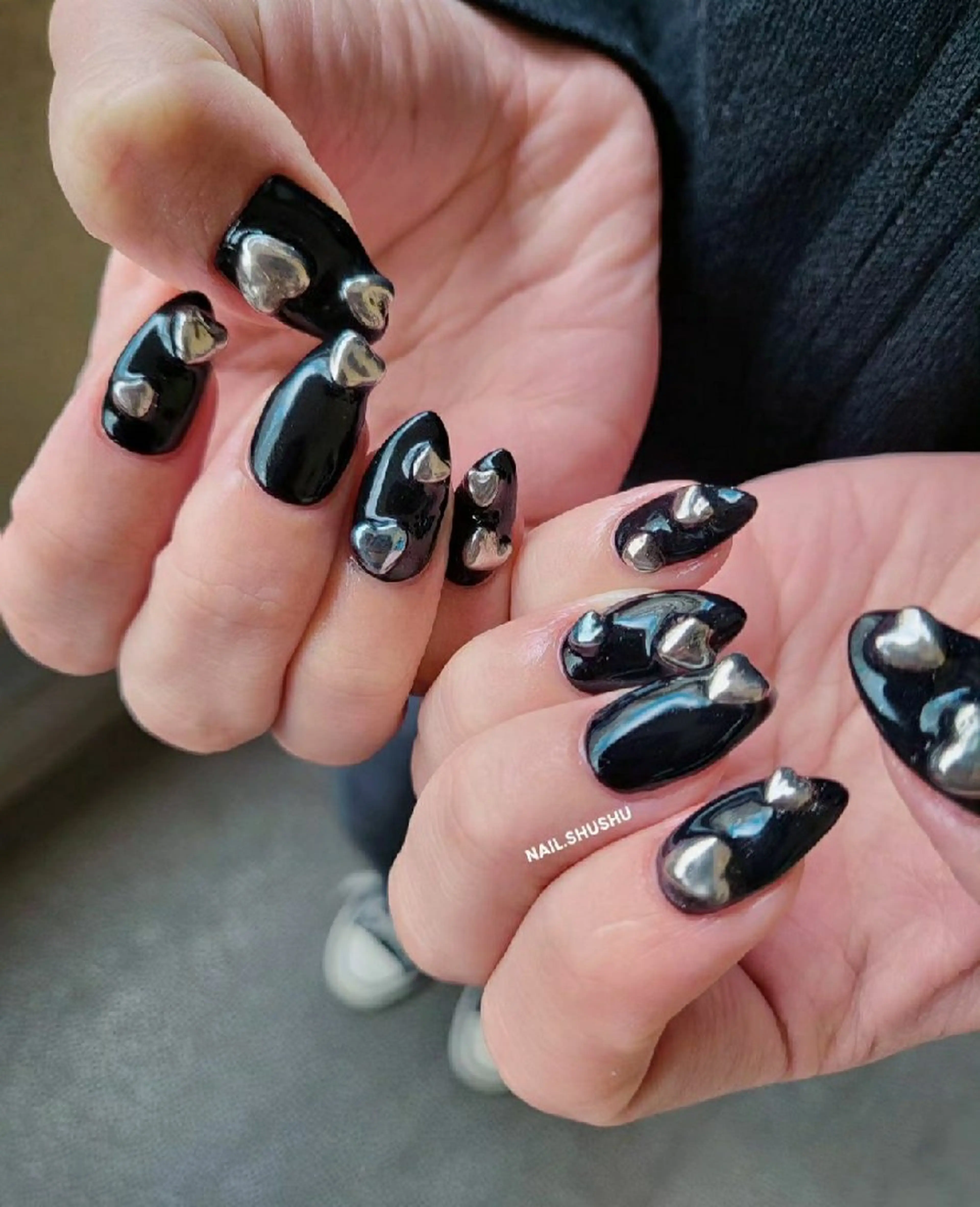 ネイル 持ち込み ニュアンスネイル ワンカラーネイル シンプルネイル 春ネイル ハンドネイル 3dパーツ/流行り 👧shushu❤️のネイルデザイン