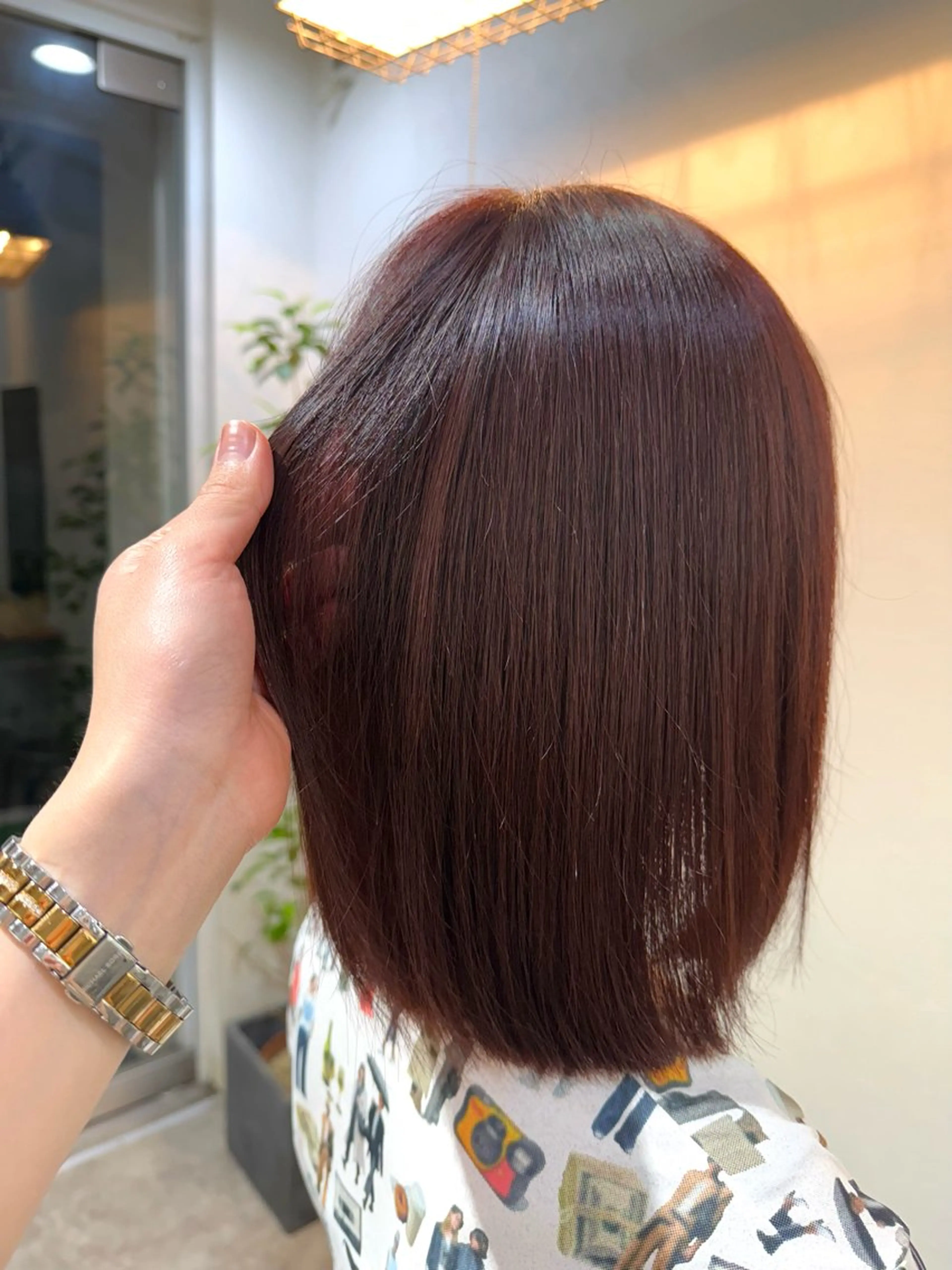 ミディアム カラー ブリーチ ダブルカラー オレンジ ヘアカラー iso chihiroのヘアスタイル