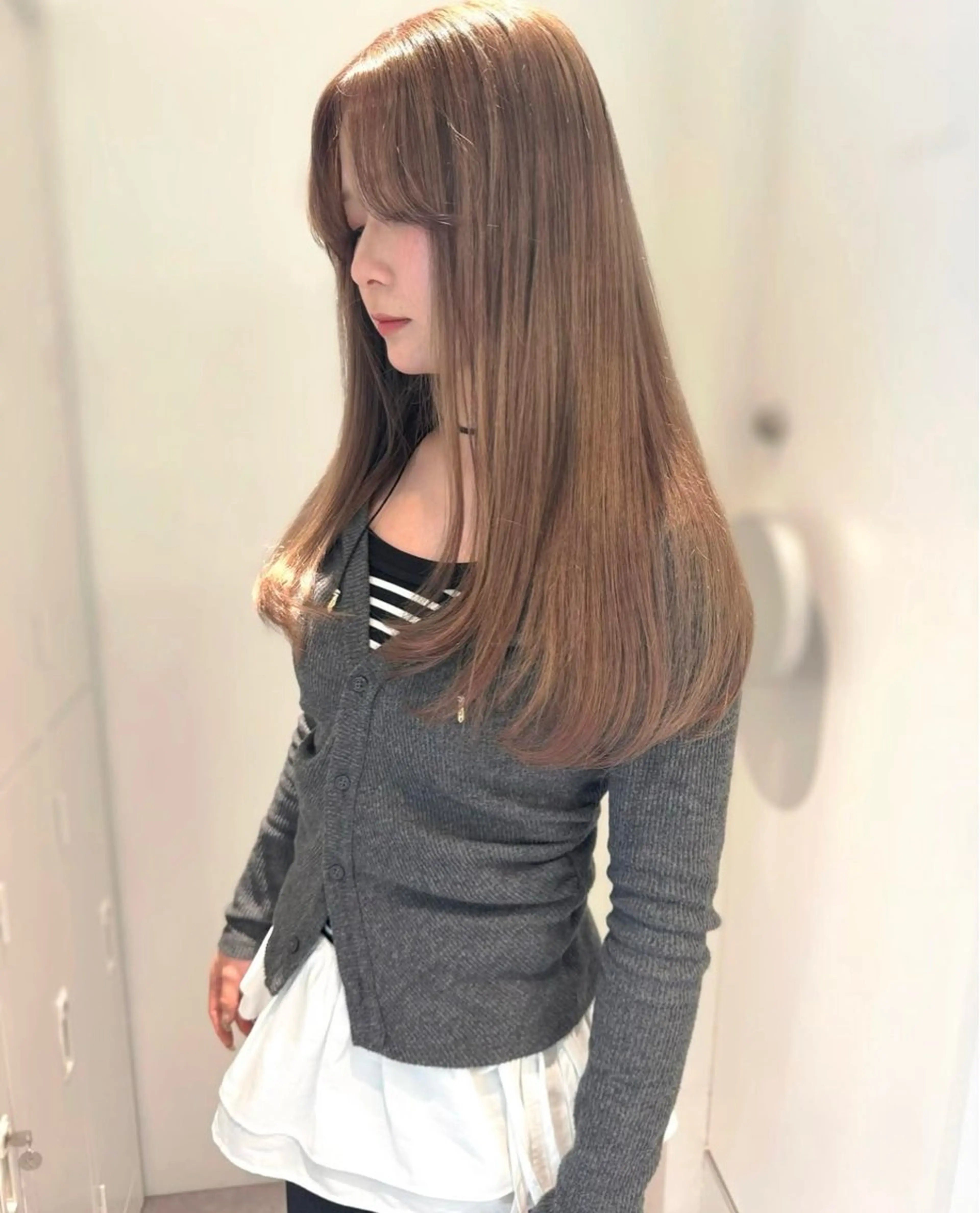 ロング カラー ヘアカラー トリートメント nok所属・レイヤー/ベージュ/ どますず🌺のヘアスタイル