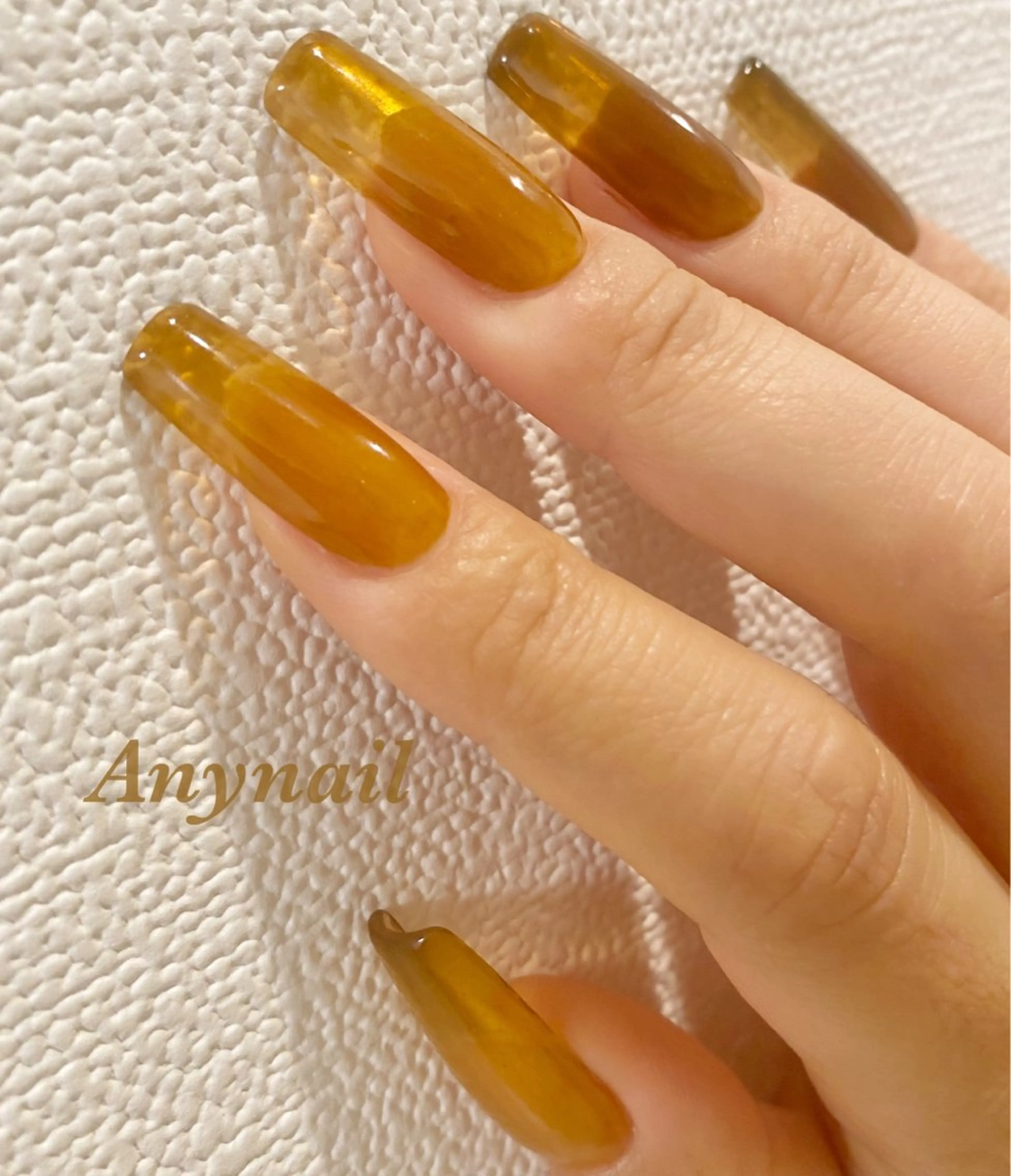 ネイル ブルー ブラウン クリアネイル ワンカラーネイル スカルプネイル 岩澤 恵子のネイルデザイン