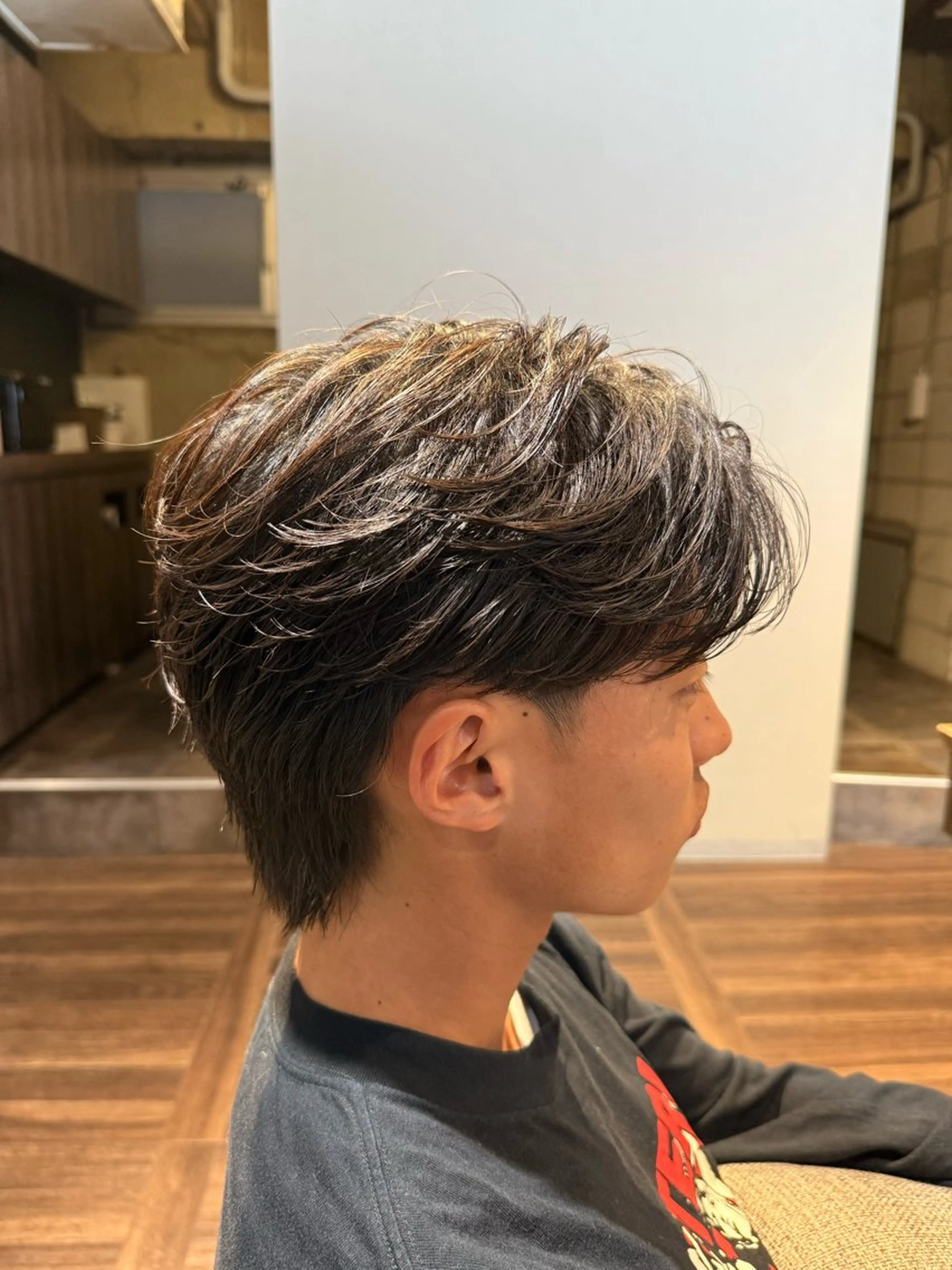 パーマ メンズ センターパート ニュアンスパーマ カット パーマ 縮毛矯正 メンズ/佐藤 恒輝のヘアスタイル
