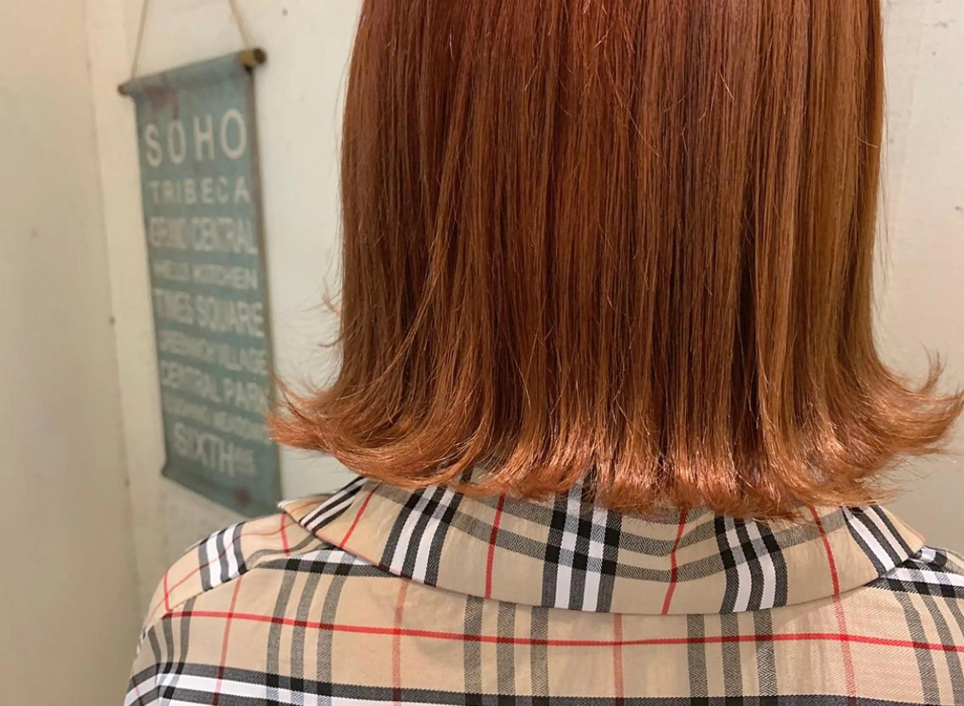 ミディアム カラー ベージュカラー オレンジ オレンジベージュ ヘアカラー たかいわ みきのヘアスタイル