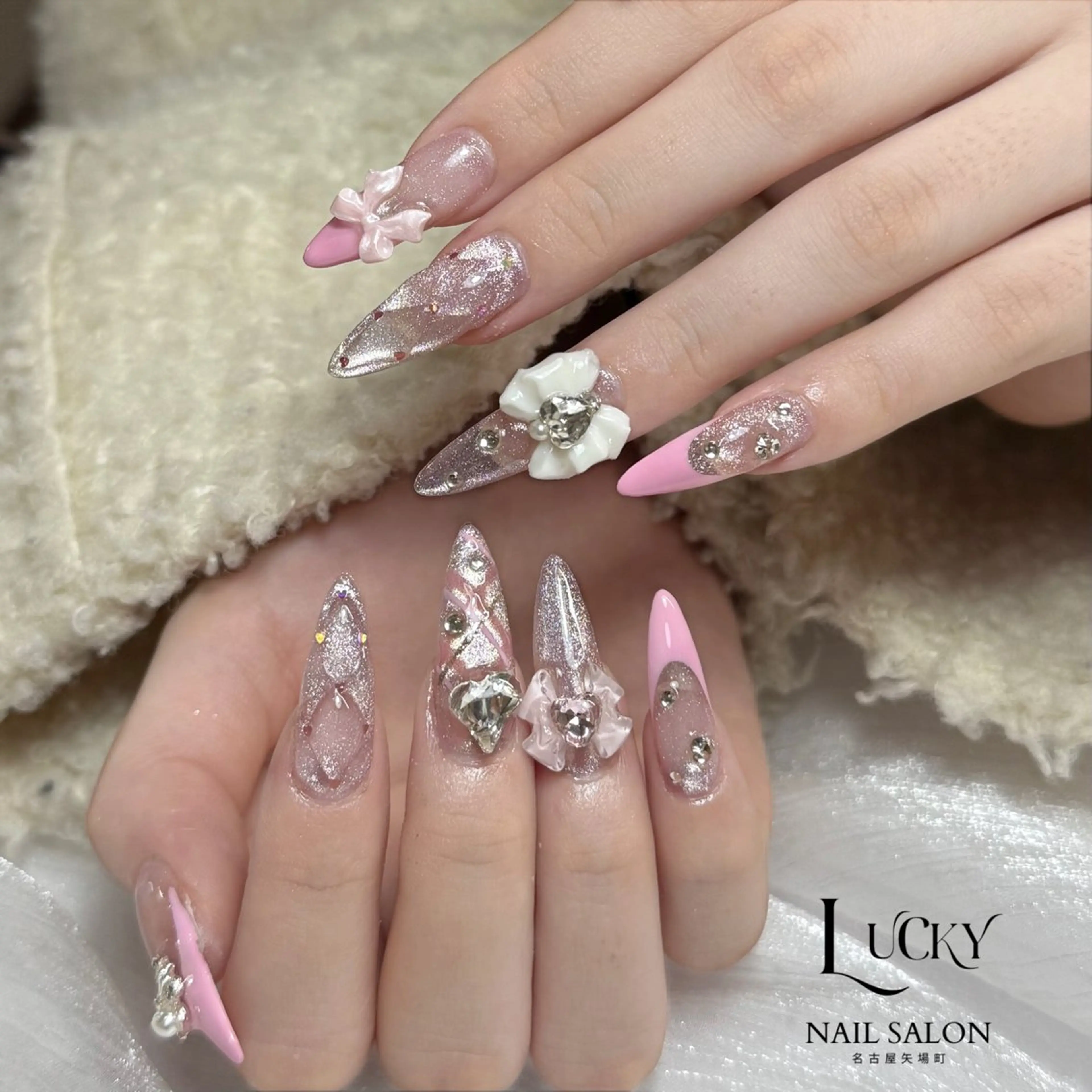 ネイル アートネイル ジェルネイル ロングネイル 持ち込み シンプルネイル Lucky Nail Salon所属・Lucky Nail Salonのネイルデザイン