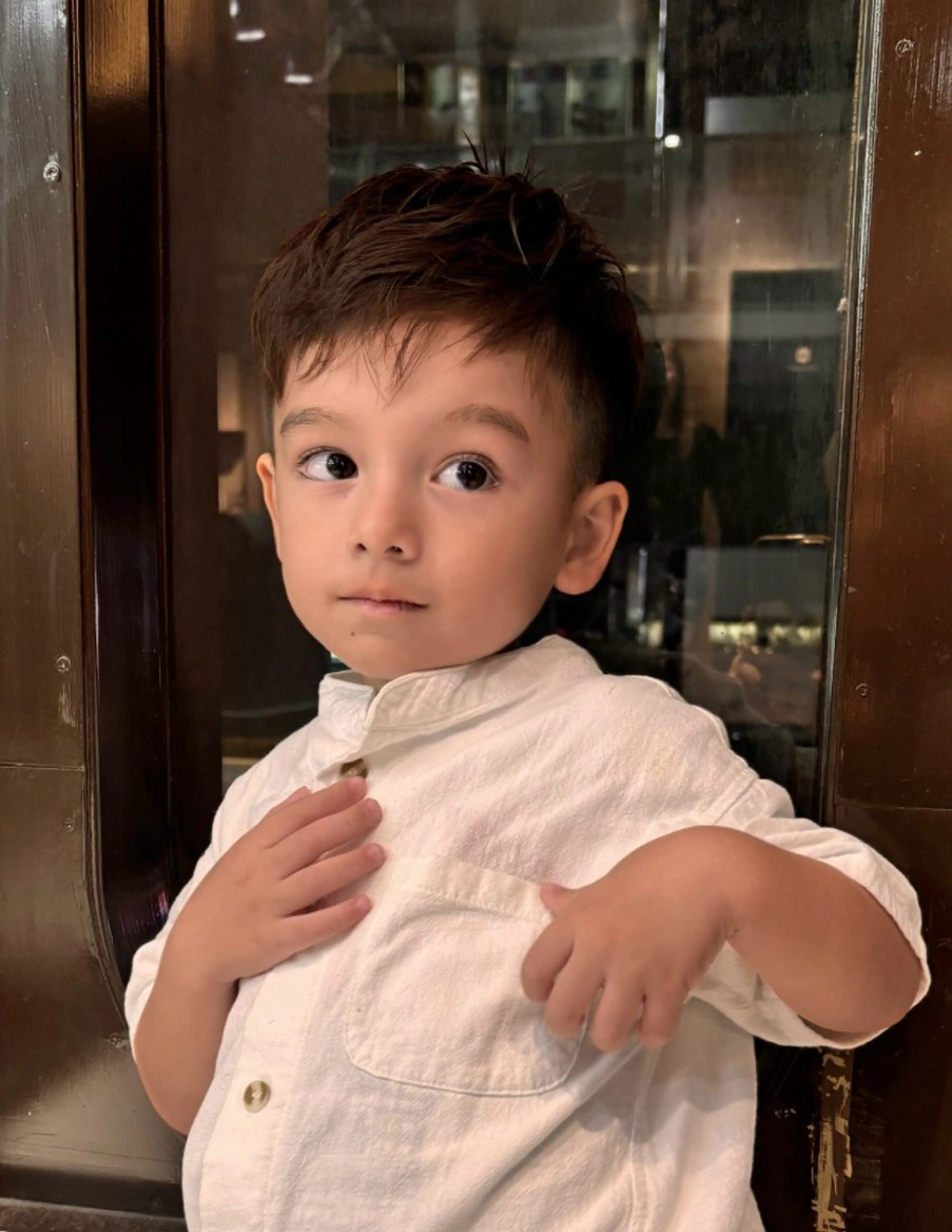 ショート パーマ メンズ キッズ karin💋海外 レイヤーカットのヘアスタイル