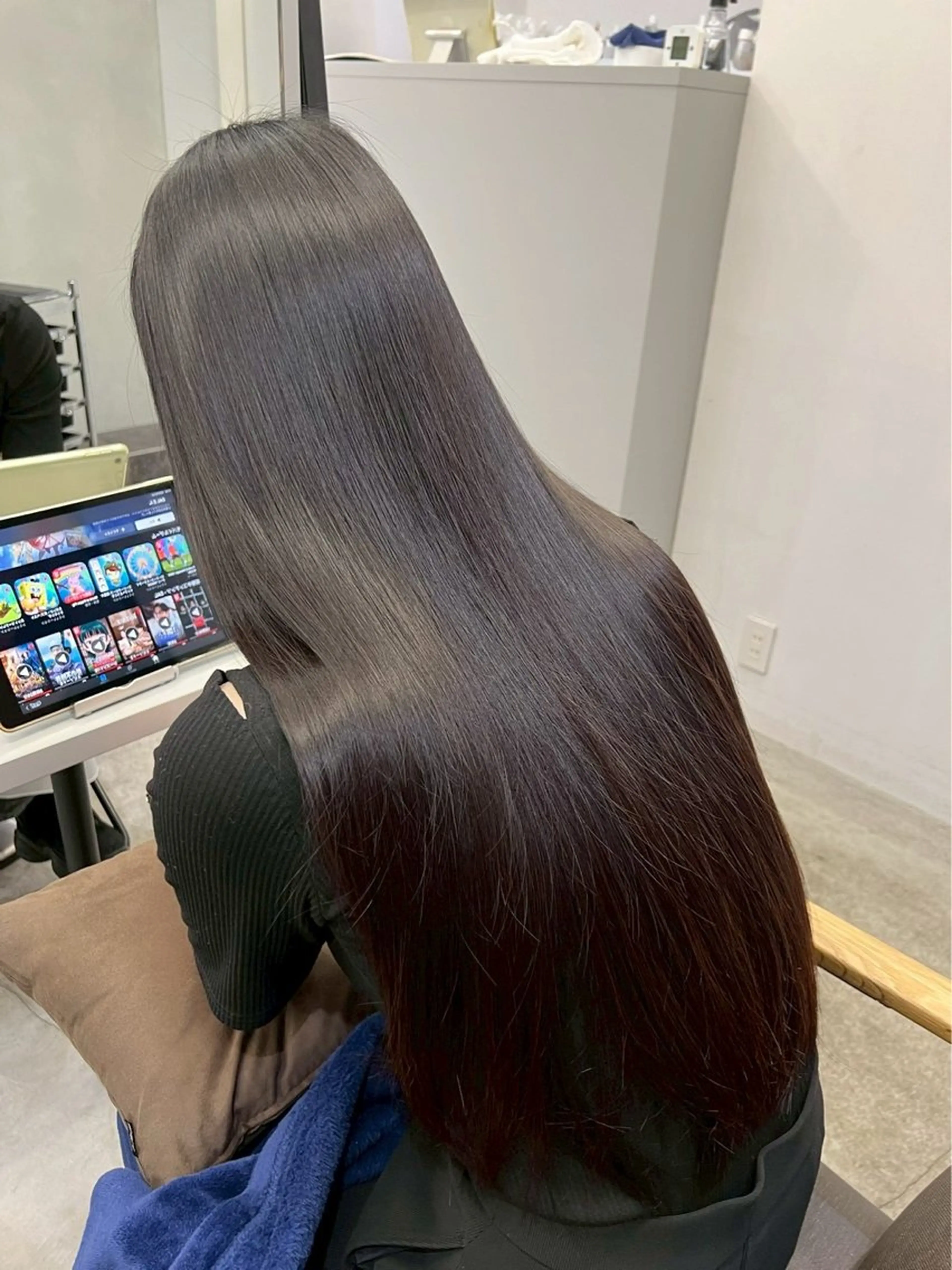 ロング パーマ 縮毛矯正 ハイトーンカラー が絶対可愛い✨泰聖✨のヘアスタイル