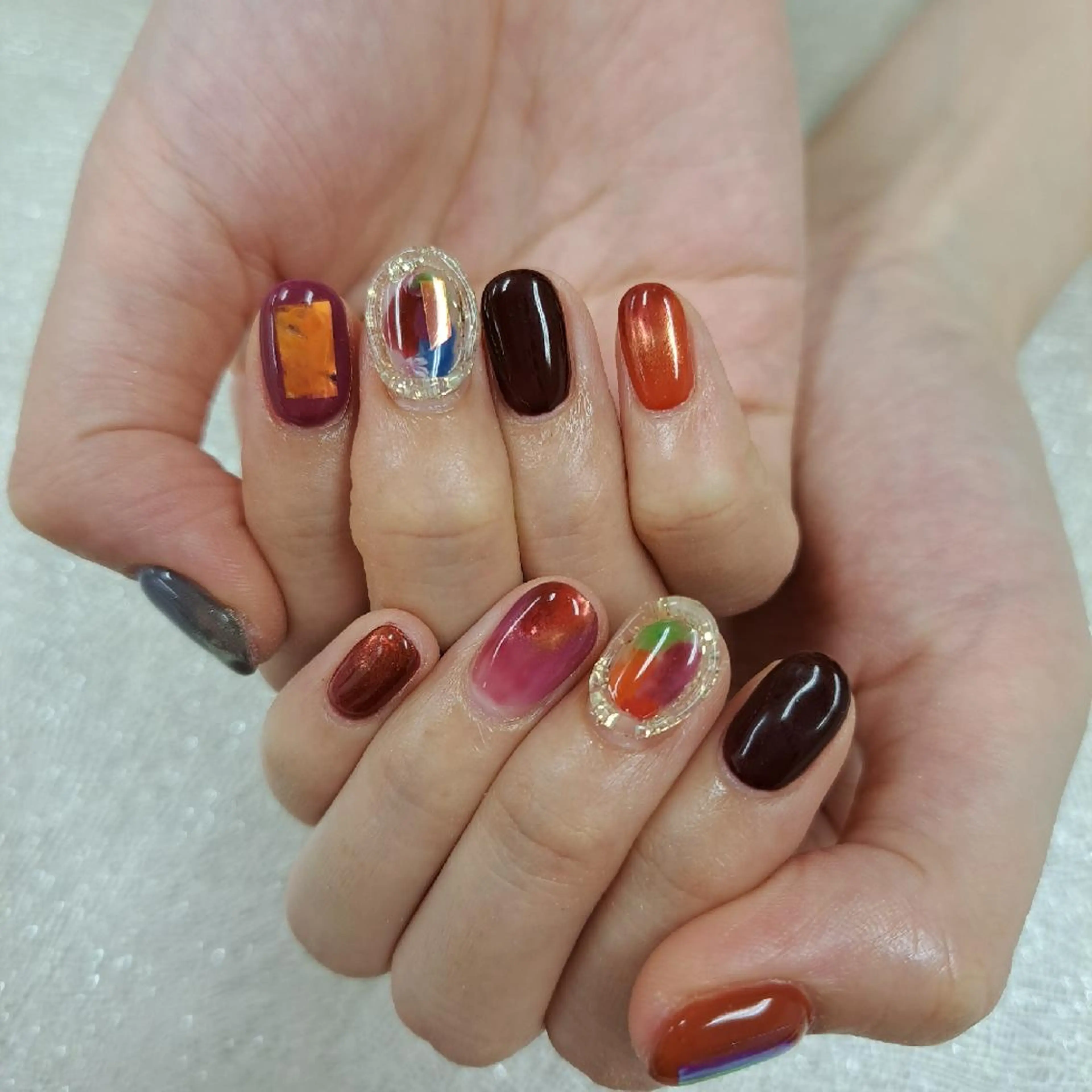 ネイル アートネイル ジェルネイル 持ち込み ニュアンスネイル パラジェル 河野ちえ (雑誌掲載サロン)のネイルデザイン