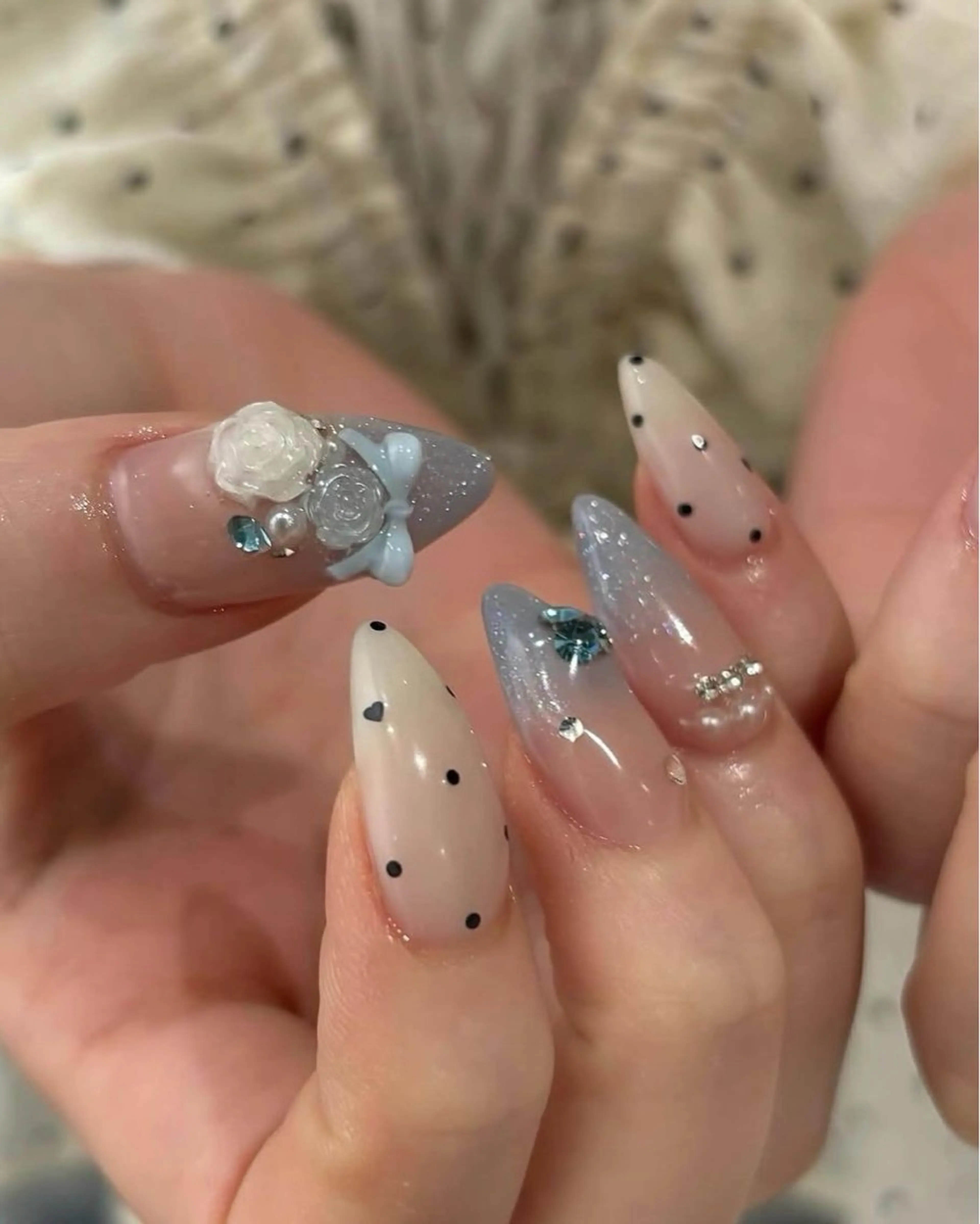 ネイル 韓国ネイル 持ち込み ニュアンスネイル ネイルチップ 冬ネイル RINN ANA.CHUOのネイルデザイン